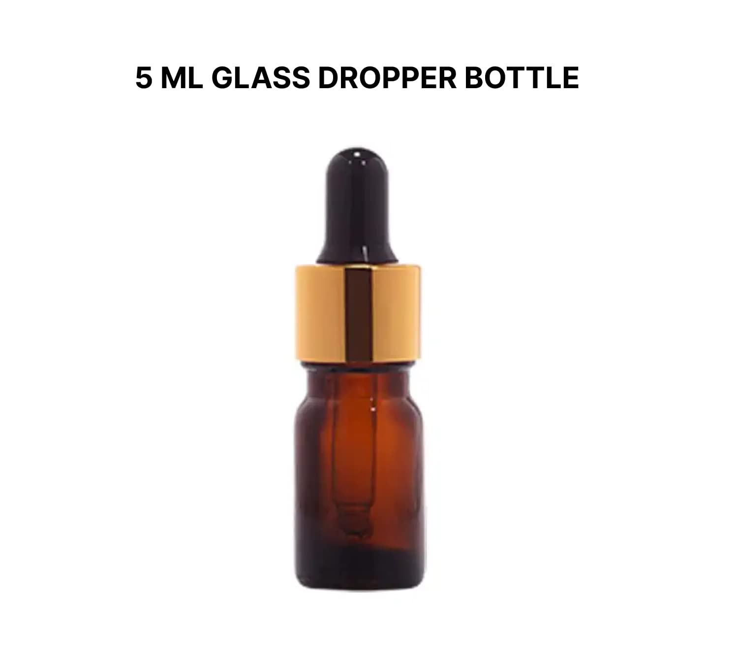 5ml Amber Glass Essential Oil Bottles with Golden Dropper Caps - Leak Proof Refillable Serum Bottles for Face Oils & DIY Skincare (Pack of 4) - Perfect for Aromatherapy, Travel & Home Storage