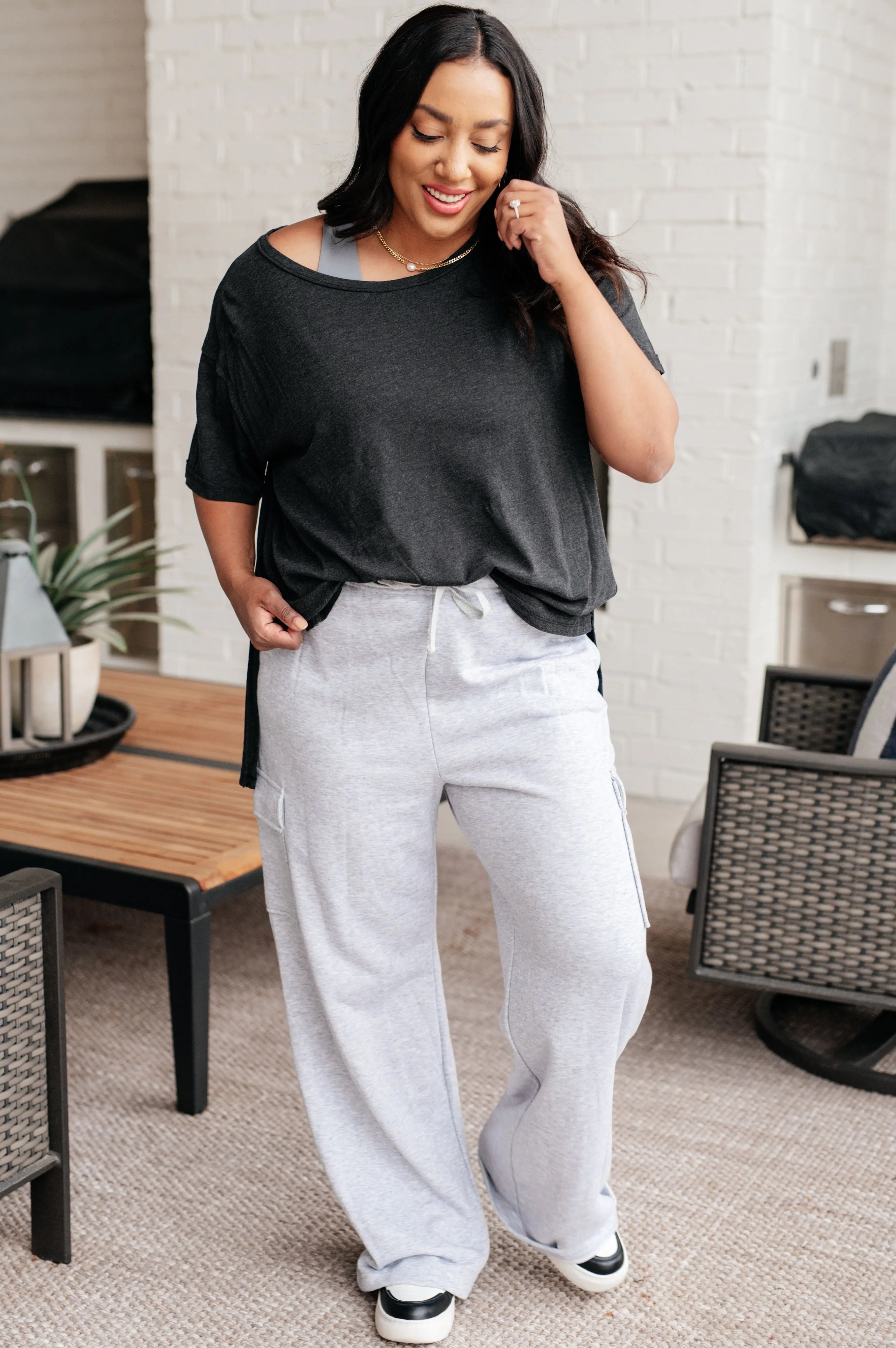 Let Me Live Relaxed Tee - Soft Cotton Black T-Shirt for Women | Casual Everyday Wear & Lounge Outfit