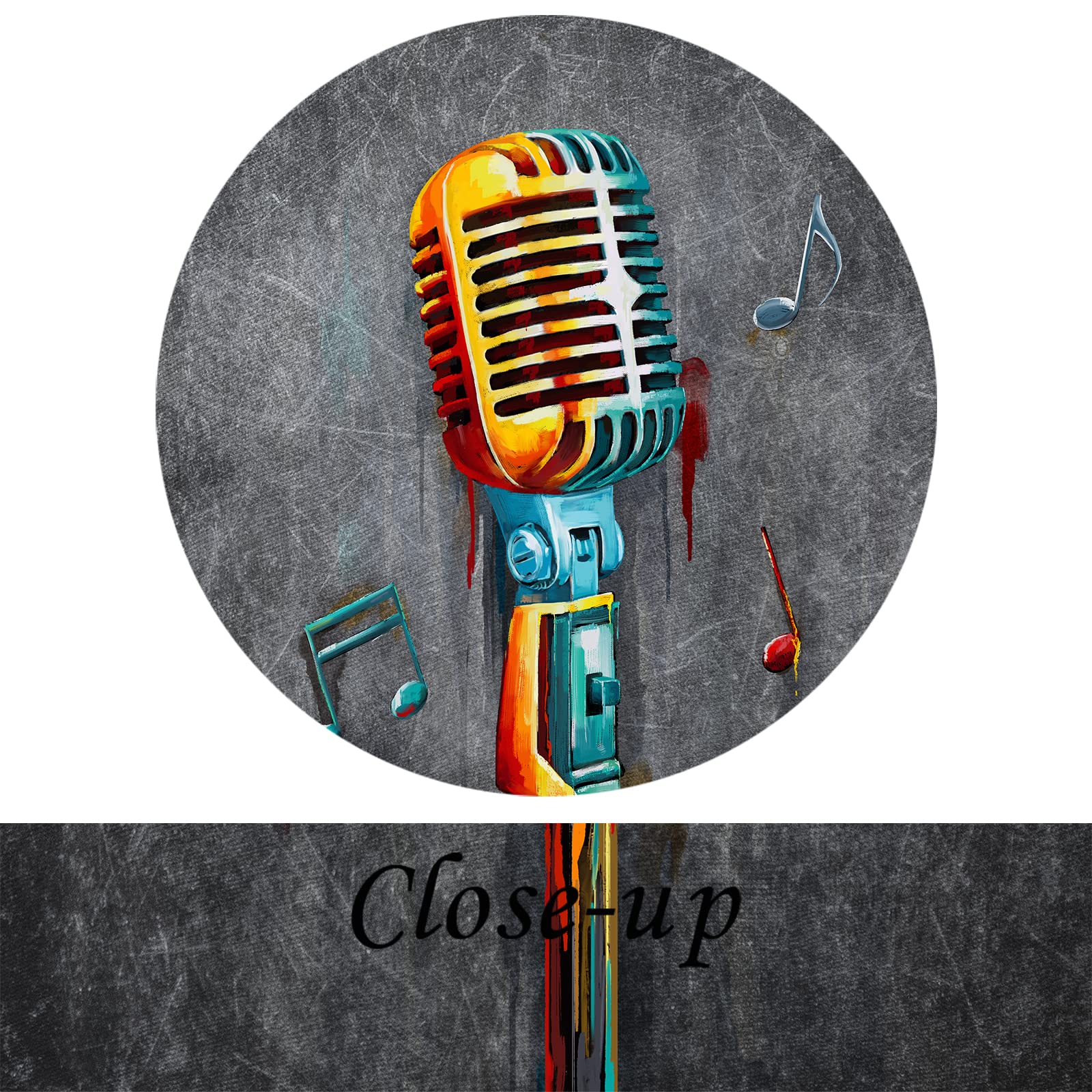 3-Piece Music-Themed Wall Art Set - Microphone & Headphone Note Canvas Prints (12x16 Inch) | Modern Home & Studio Decor | Ready-to-Hang Framed Art for Bedroom, Living Room & Music Studio