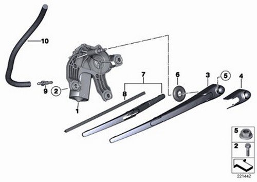 Mini OEM Rear Window Wiper Blade for BMW R56 R56N 61 62 2 754 285 - Compatible with Mini Cooper S, Mini Cooper JCW, Mini Cooper S JCW - Perfect for Rainy Weather & Winter Driving