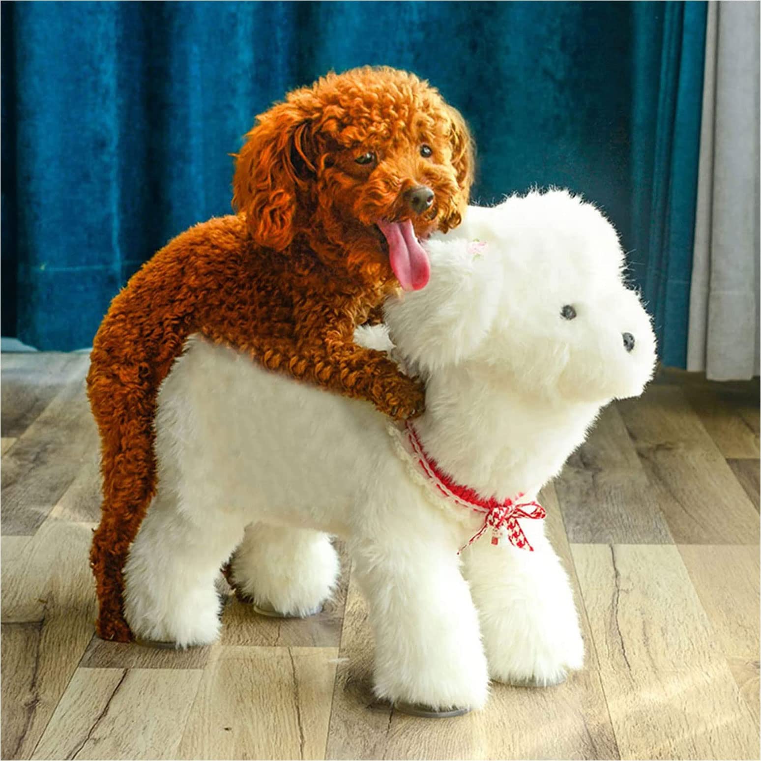 Soft Plush Poodle Dog Toy for Stress Relief & Comfort - 15cm Anxiety Relief Companion for Dogs in Heat, Mating, or Sleep - Perfect for Chewing, Cuddling, and Playtime