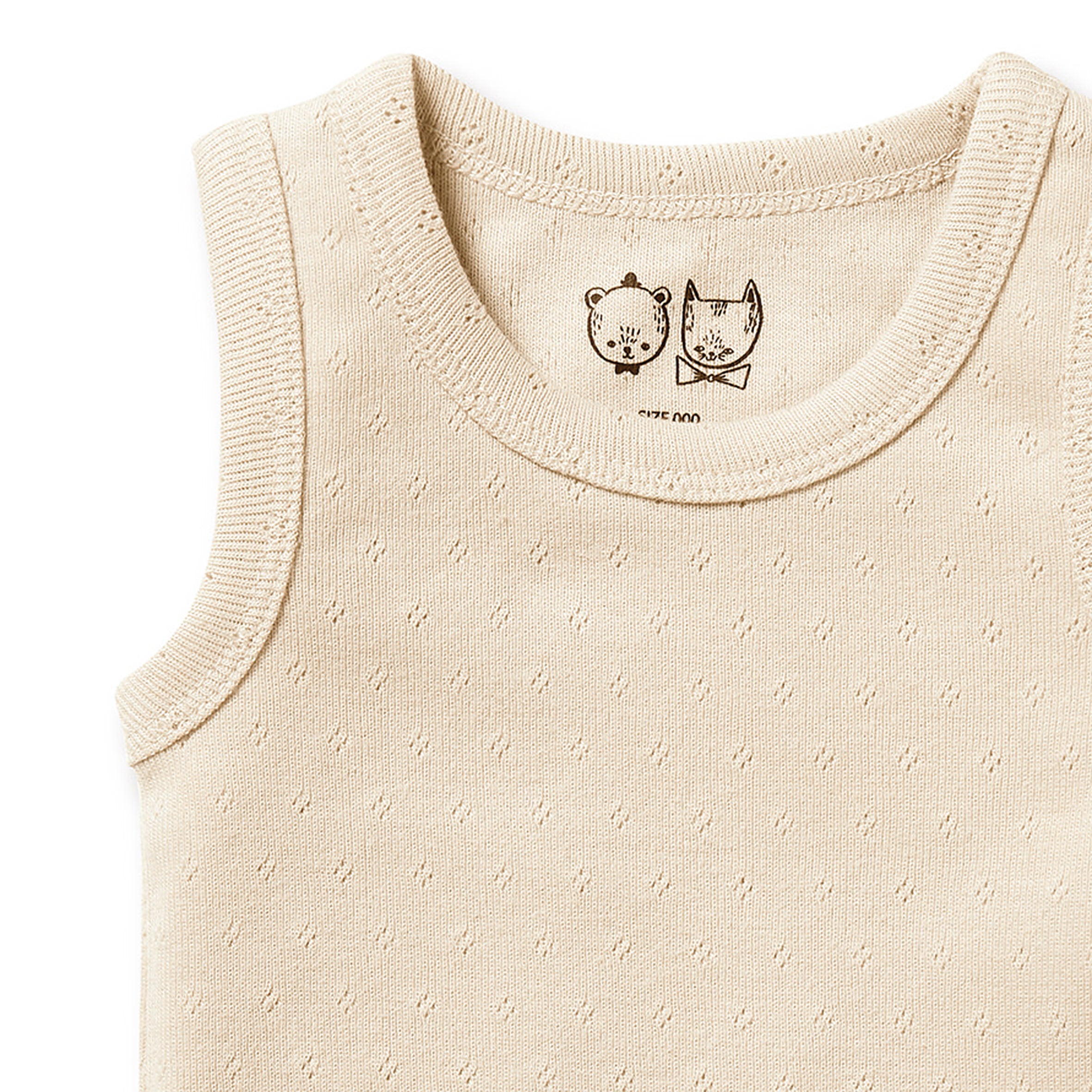 Organic Cotton Pointelle Singlet Bodysuit for Babies - Soft Breathable Onesie for Newborns & Infants - Perfect for Everyday Wear, Playtime & Photo Shoots