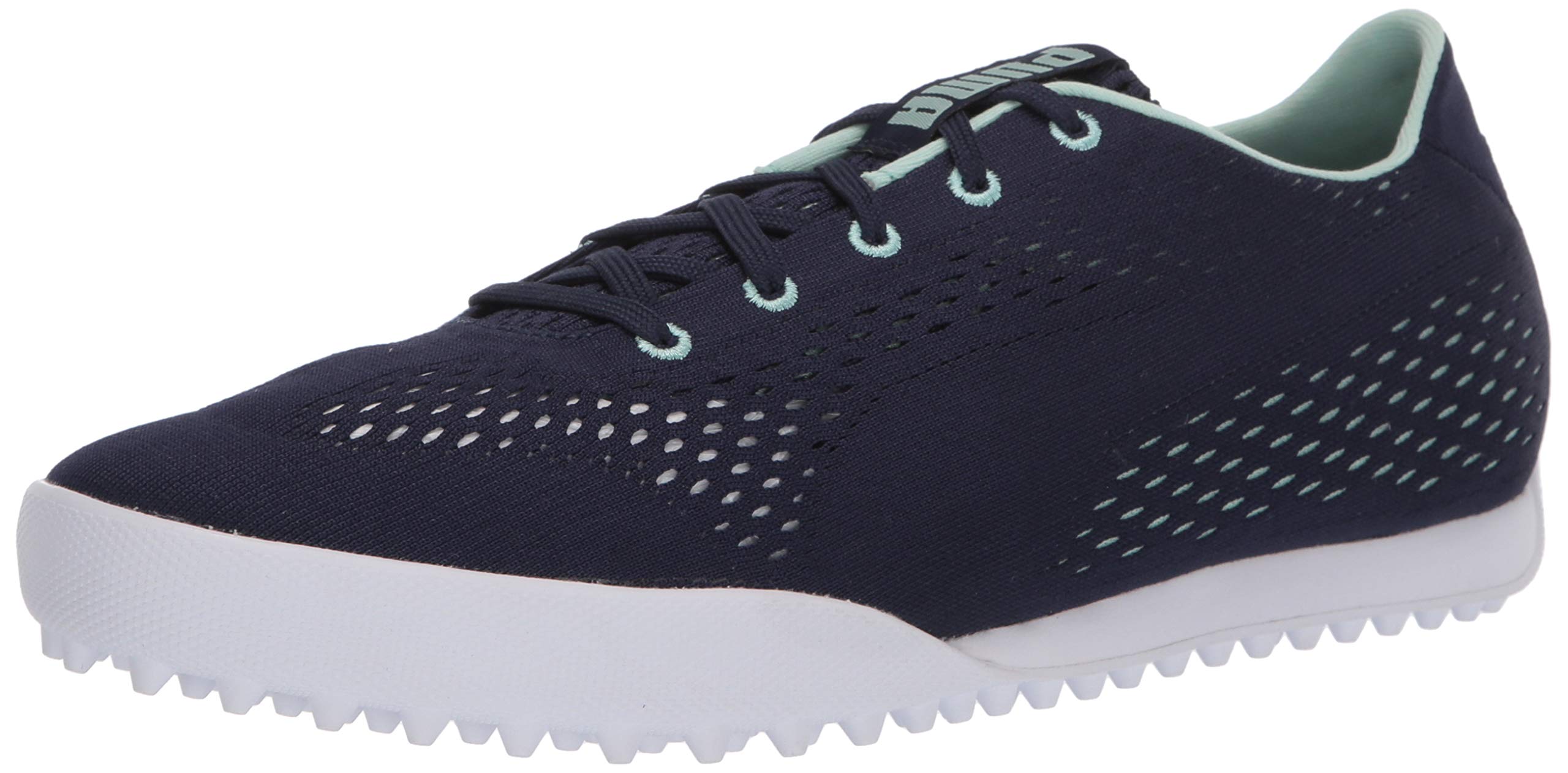 Puma Women's Monolite Cat Engineered Mesh Golf Shoes - Peacoat & Mist Green - Size 10 M US - Lightweight & Breathable for Comfortable Golfing & Walking