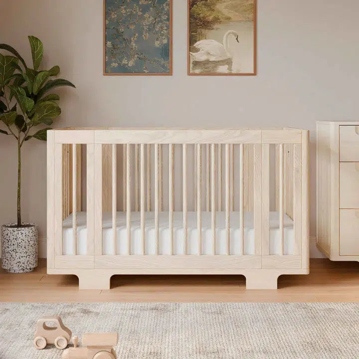 Babyletto Yuzu 8-in-1 Convertible Crib in Washed Natural - Modern Nursery Furniture for Newborn to Toddler Bed | Perfect for Small Spaces & Gender-Neutral Nursery Decor