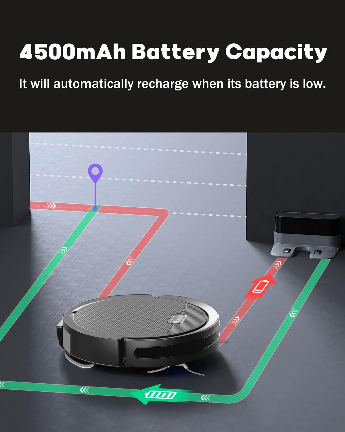 V3 Robot Vacuum and Mop Cleaner - 3-in-1 Self-Charging Robotic Vacuum with 5000Pa Strong Suction, 120 Min Runtime, 2.99
