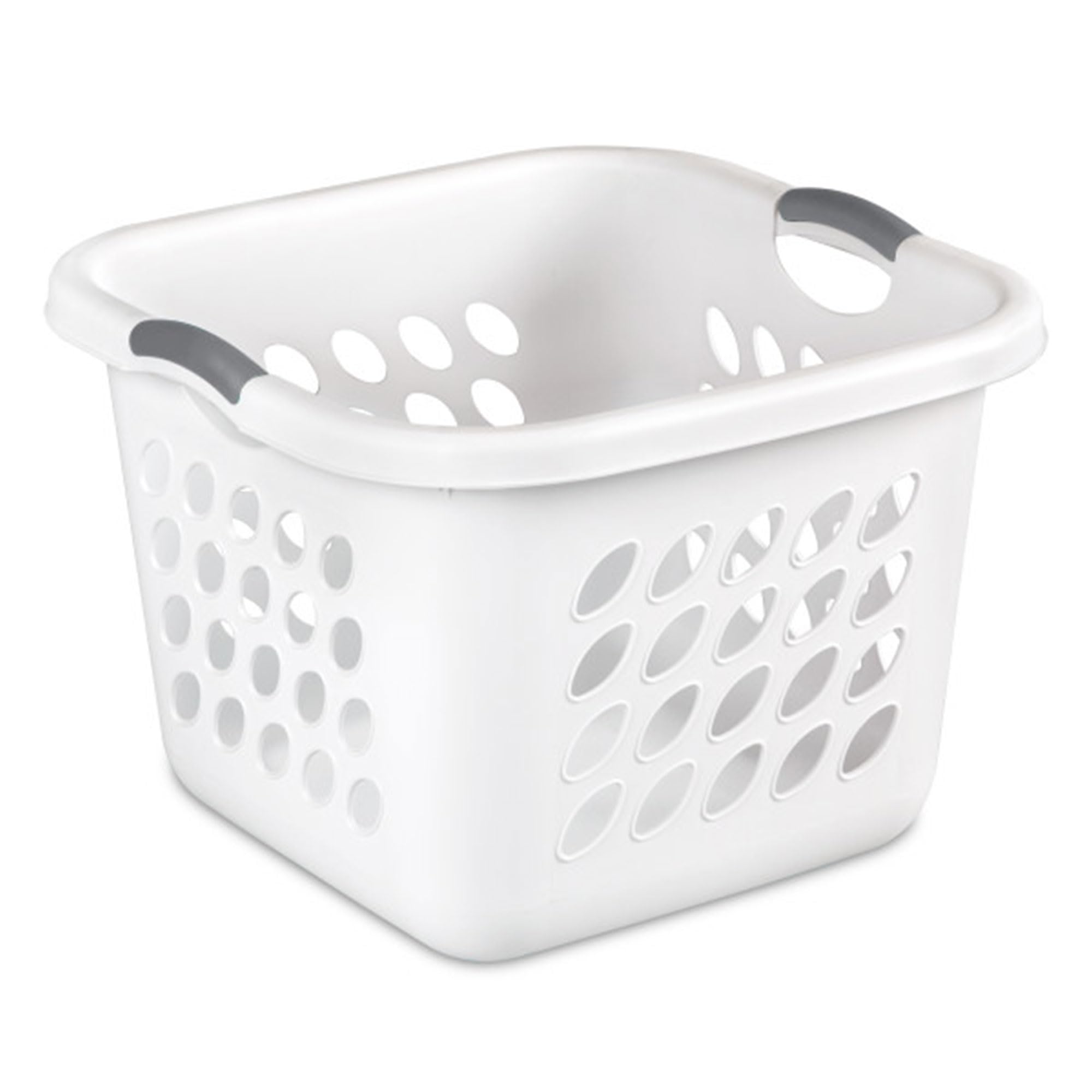 Sterilite 12-Pack White Plastic Laundry Baskets - 1.5 Bushel Capacity, Ultra Square Design for Clothes Storage - Perfect for Bedroom, Laundry Room & Dorm Organization