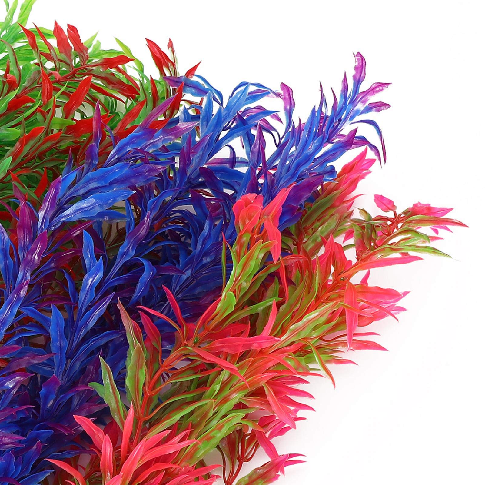 Non-Toxic Colorfast Artificial Aquarium Plants - Plastic Fish Tank Decorations for Freshwater & Saltwater Aquariums - Perfect for Betta Tanks, Home & Office Aquascaping