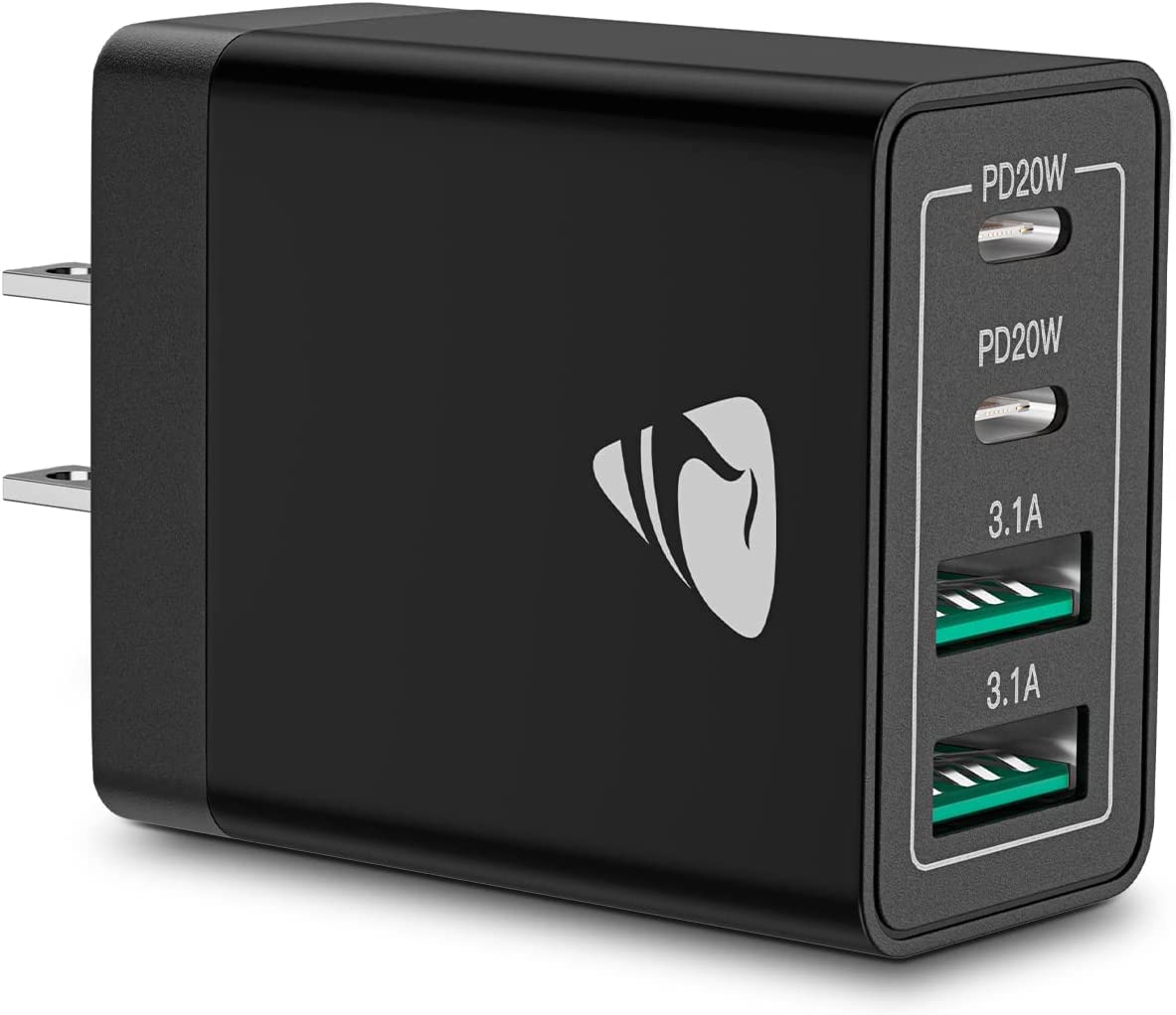 Aioneus 40W 4-Port USB C Fast Charger Block with PD & QC - Multi Port Wall Charger for iPhone 15/14/13/12/11 Pro Max/XS/XR/X/8/SE Plus, iPad, Samsung Galaxy - Perfect for Home, Office & Travel Charging