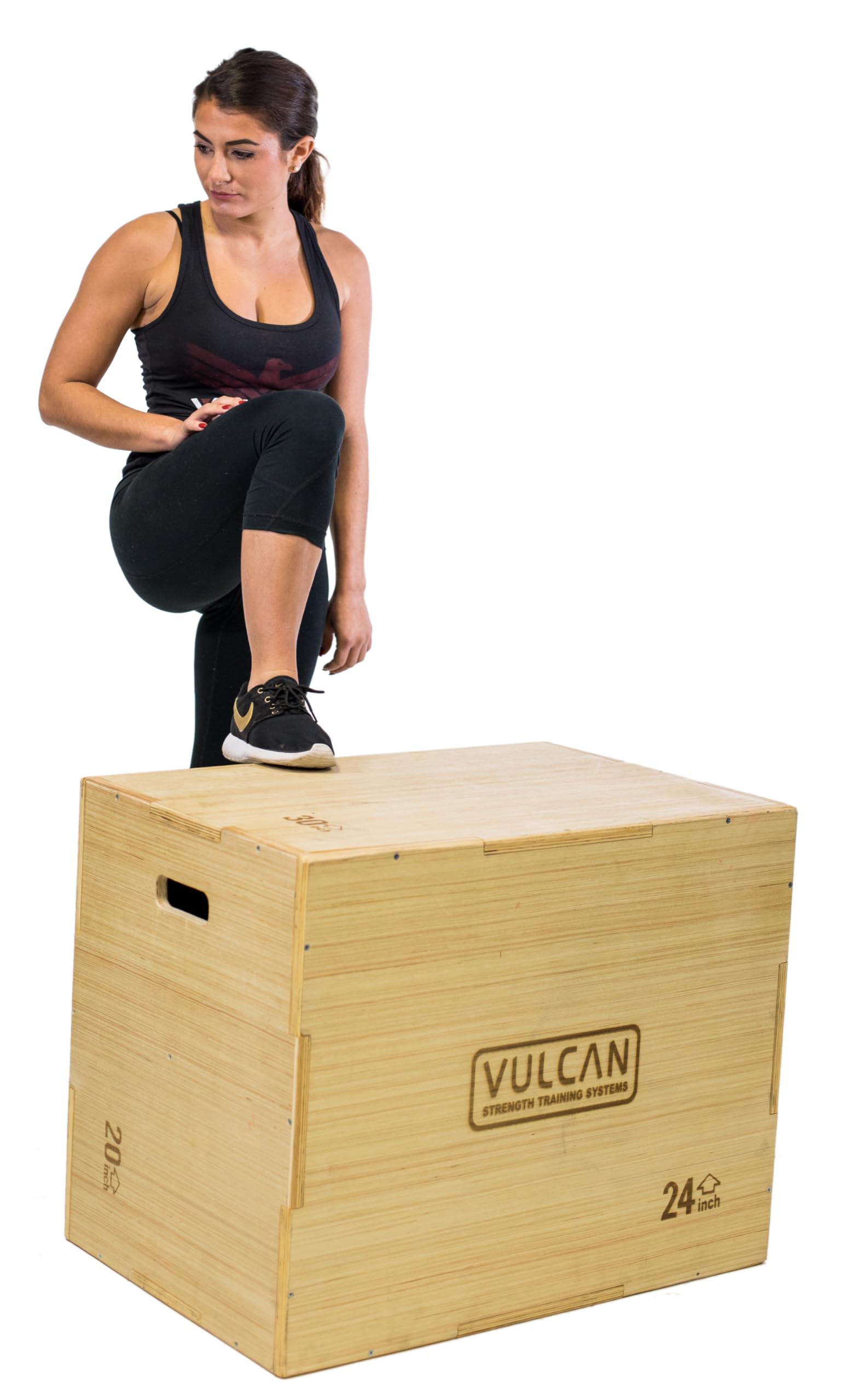 VULCAN 3-in-1 Wooden Plyo Box – Premium Ashwood Plyometric Jump Box for Home Gym & Commercial Training | Safe, Stable & Versatile for Box Jumps, Step-Ups, HIIT, CrossFit | Perfect for Garage Gym, Cross-Training, Functional Fitness & Workout Routines