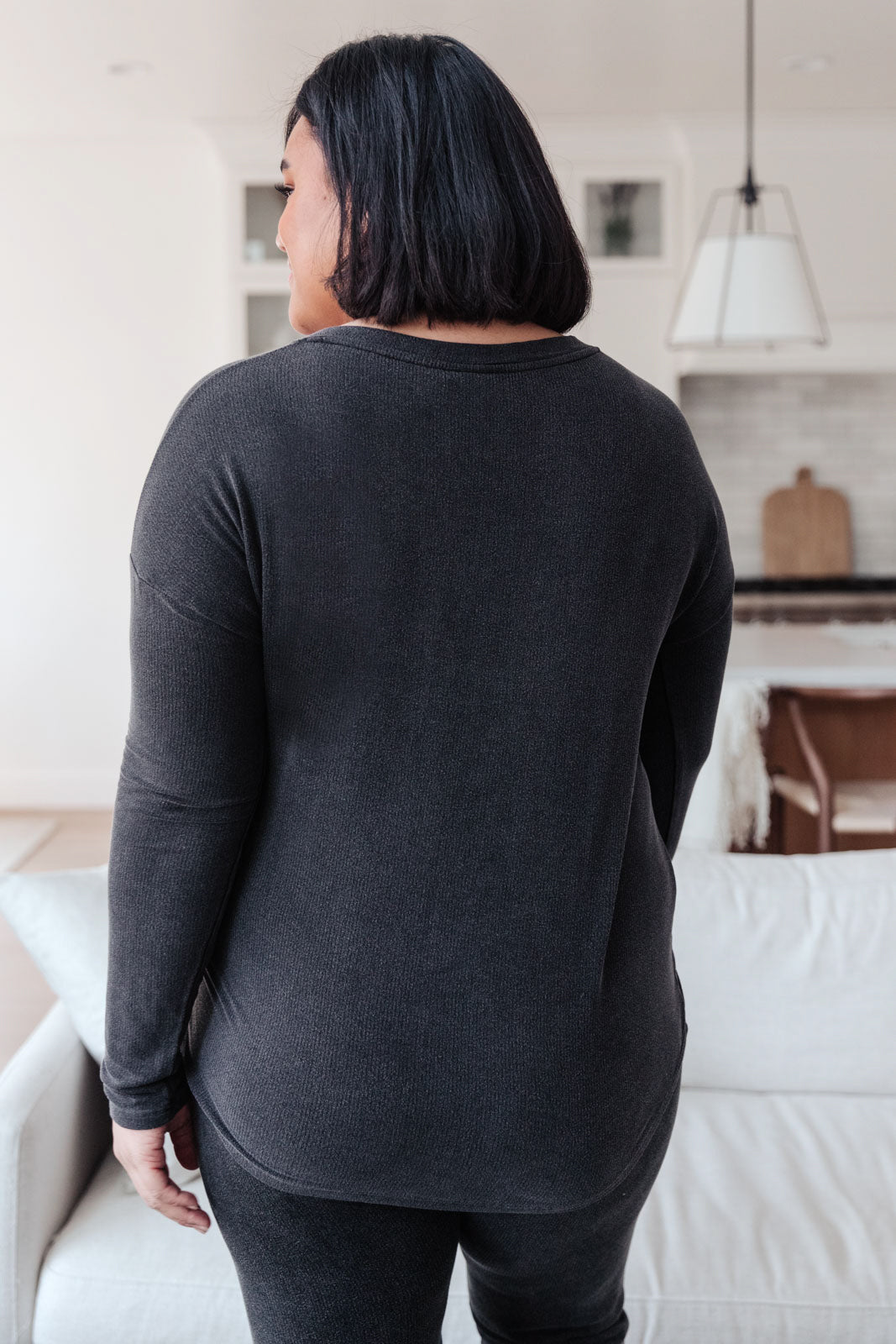 Black Lava Essential Lounge Top - Soft & Comfortable Women's Casual Shirt for Home Relaxation, Yoga & Everyday Wear