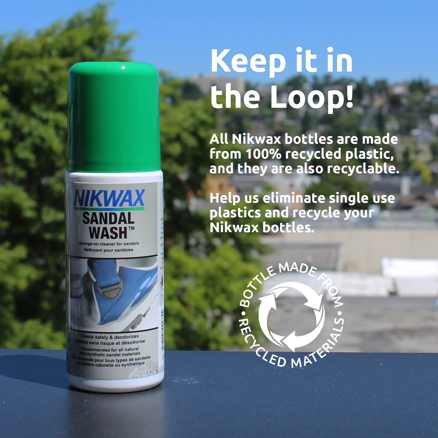 Nikwax Sandal Wash - Gentle Cleaner & Deodorizer for Sandals, Climbing Shoes, Sockless Footwear | Perfect for Outdoor Adventures, Gym Use & Travel