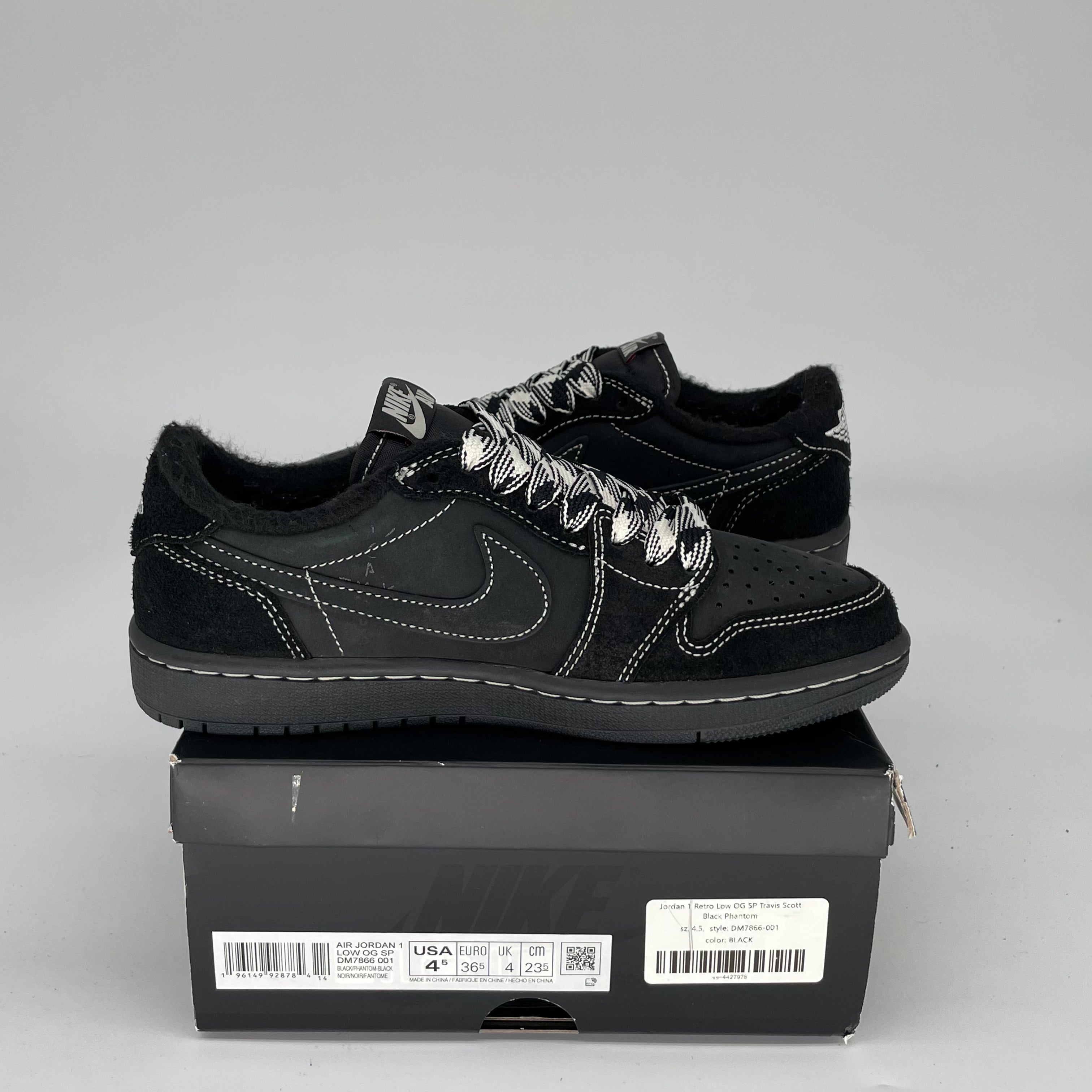 Air Jordan 1 Low Travis Scott Phantom Sneakers - Size 4.5 (DM7866-001) | Limited Edition Men's Basketball Shoes for Streetwear & Casual Outfits
