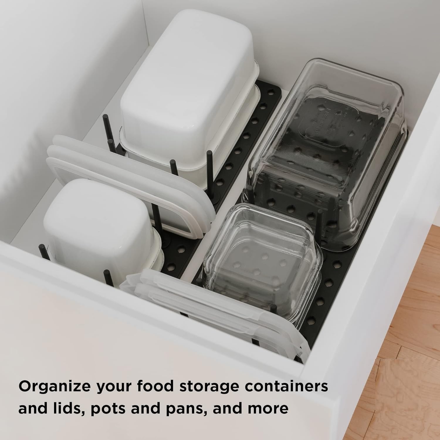 HOMENITY® Adjustable Kitchen Cabinet Organizer - 12-Piece Drawer Storage Rack for Plates, Bowls & Cups | Space-Saving Dish Organizer for Small Kitchens & Apartment Living