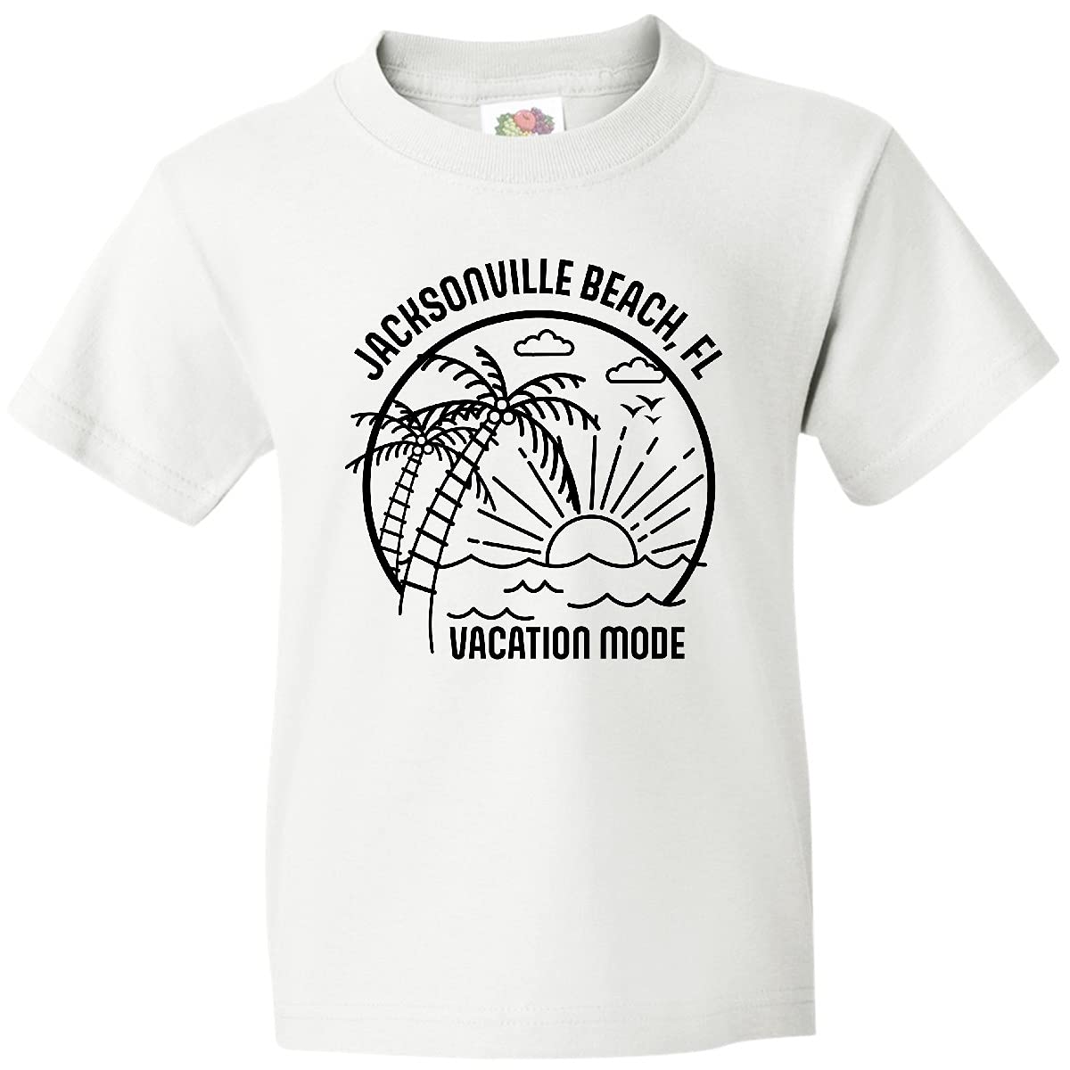 Inktastic Summer Vacation Mode Jacksonville Beach Florida Youth T-Shirt - Comfortable Kids Tee for Beach Trips, Family Vacations & Summer Outfits
