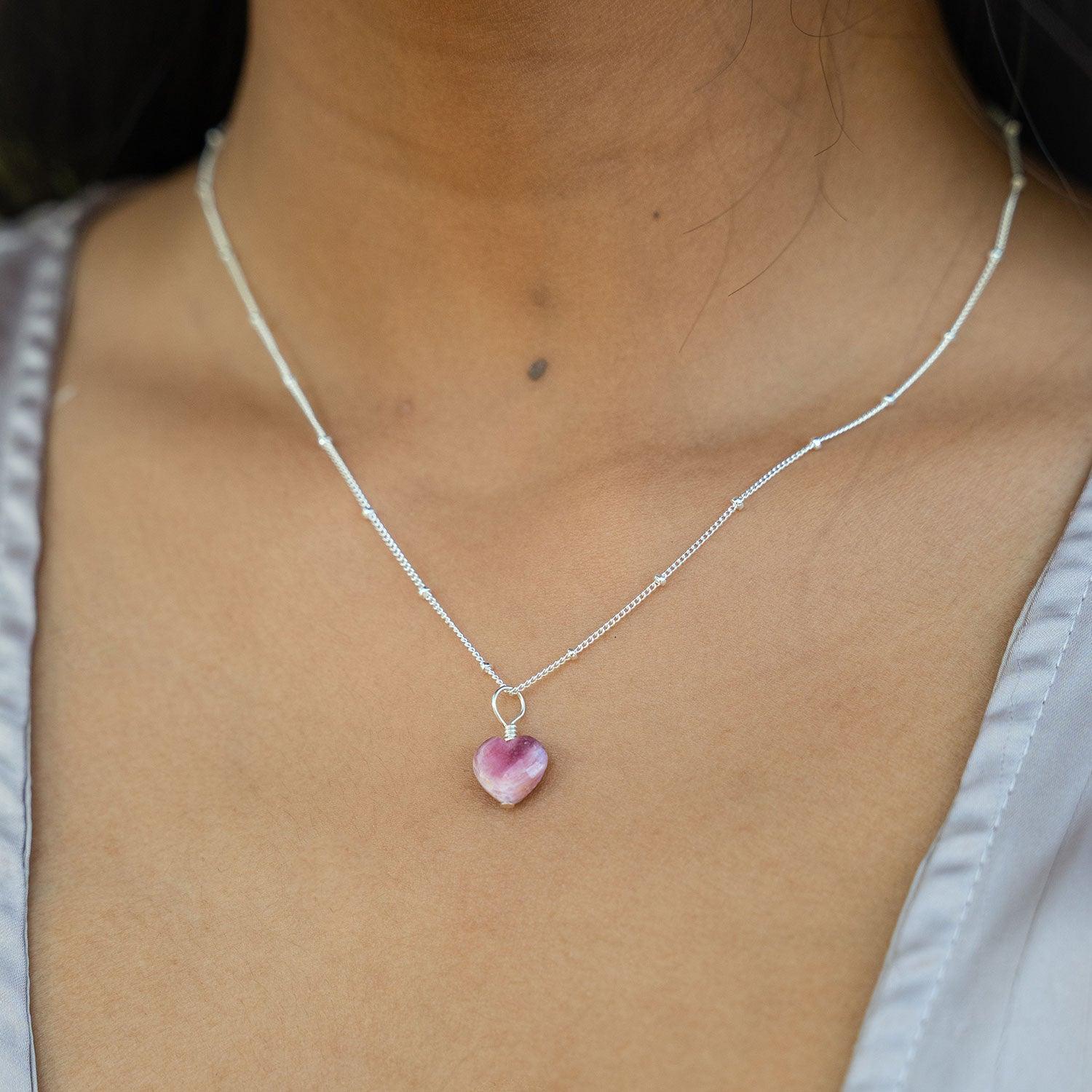 Ruby Crystal Heart Pendant Necklace - Elegant 14K Gold Plated Jewelry for Women | Perfect Gift for Valentine's Day, Anniversary & Special Occasions