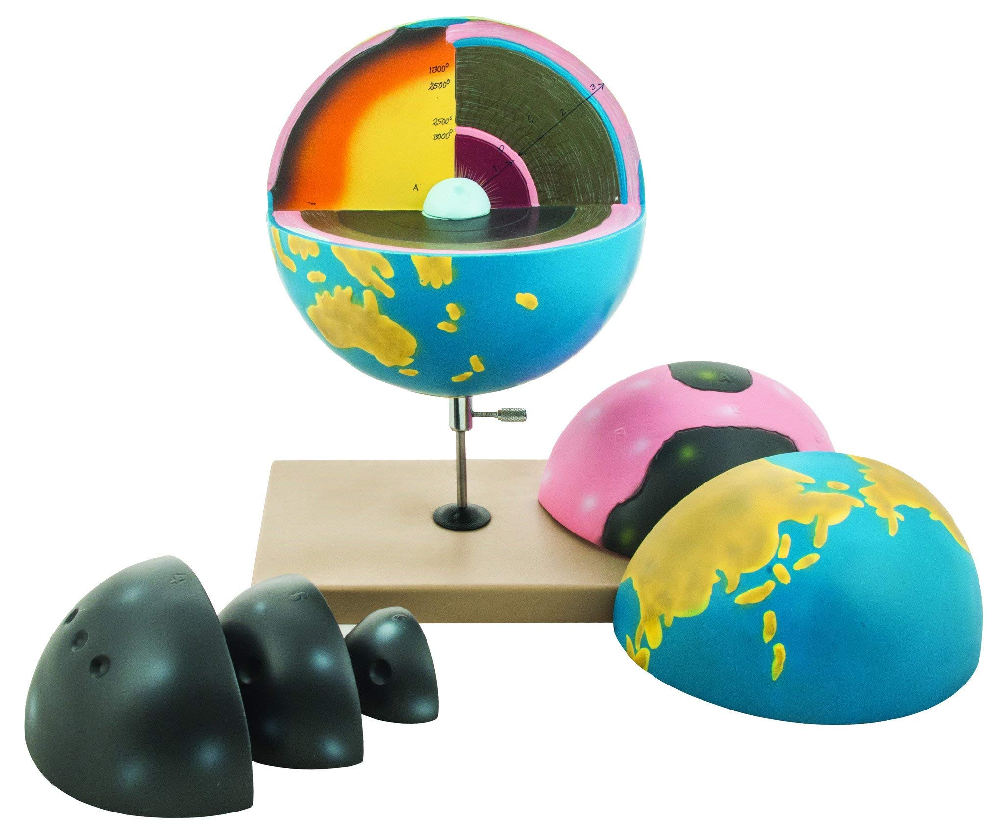 Eisco Labs 7 Piece Cross Sectional Globe Model Earth - Educational Geography Classroom Demonstration Kit for Students & Teachers | Perfect for Science Labs, Homeschooling & STEM Learning