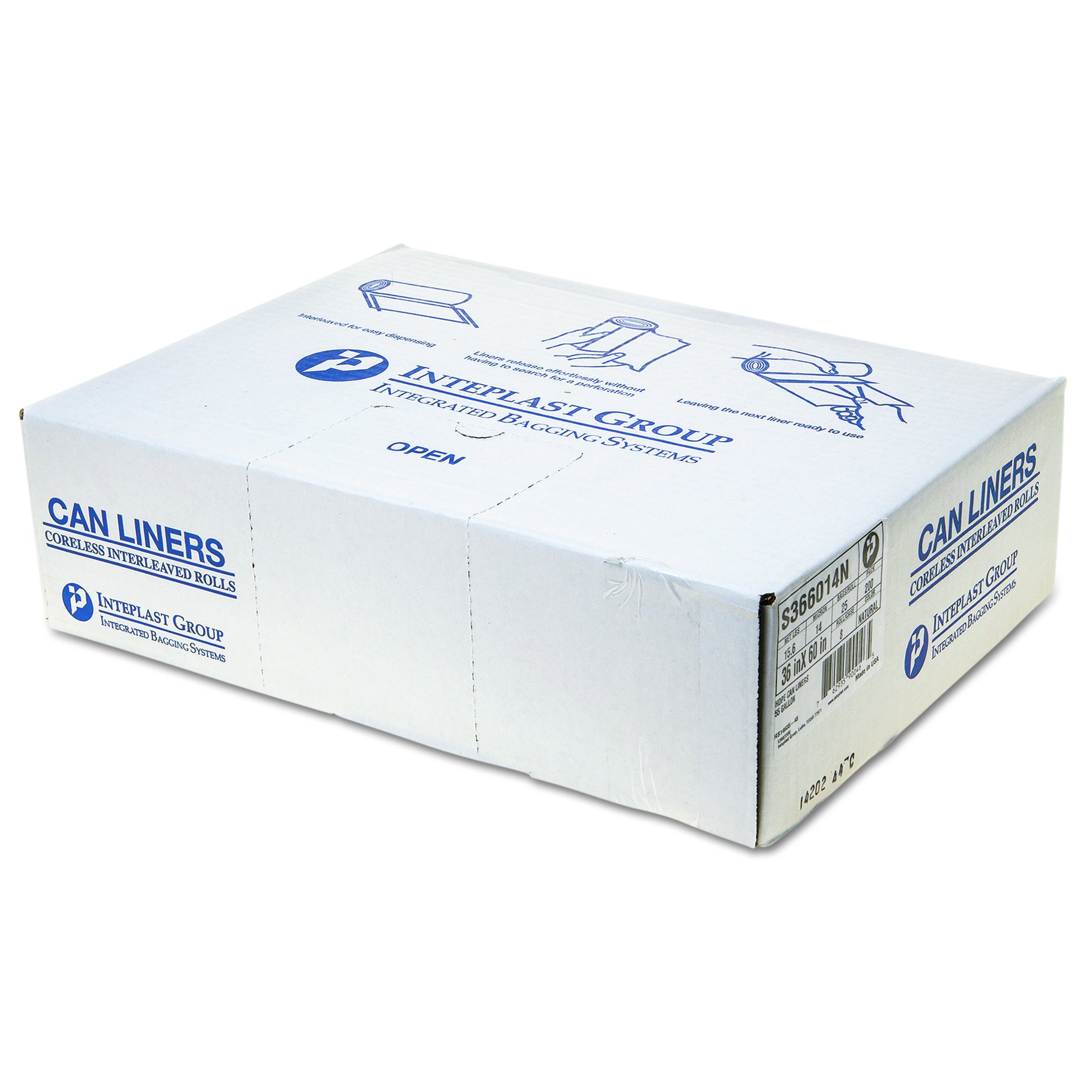 Inteplast Group S366014N 55 Gallon Heavy Duty Trash Bags - 60