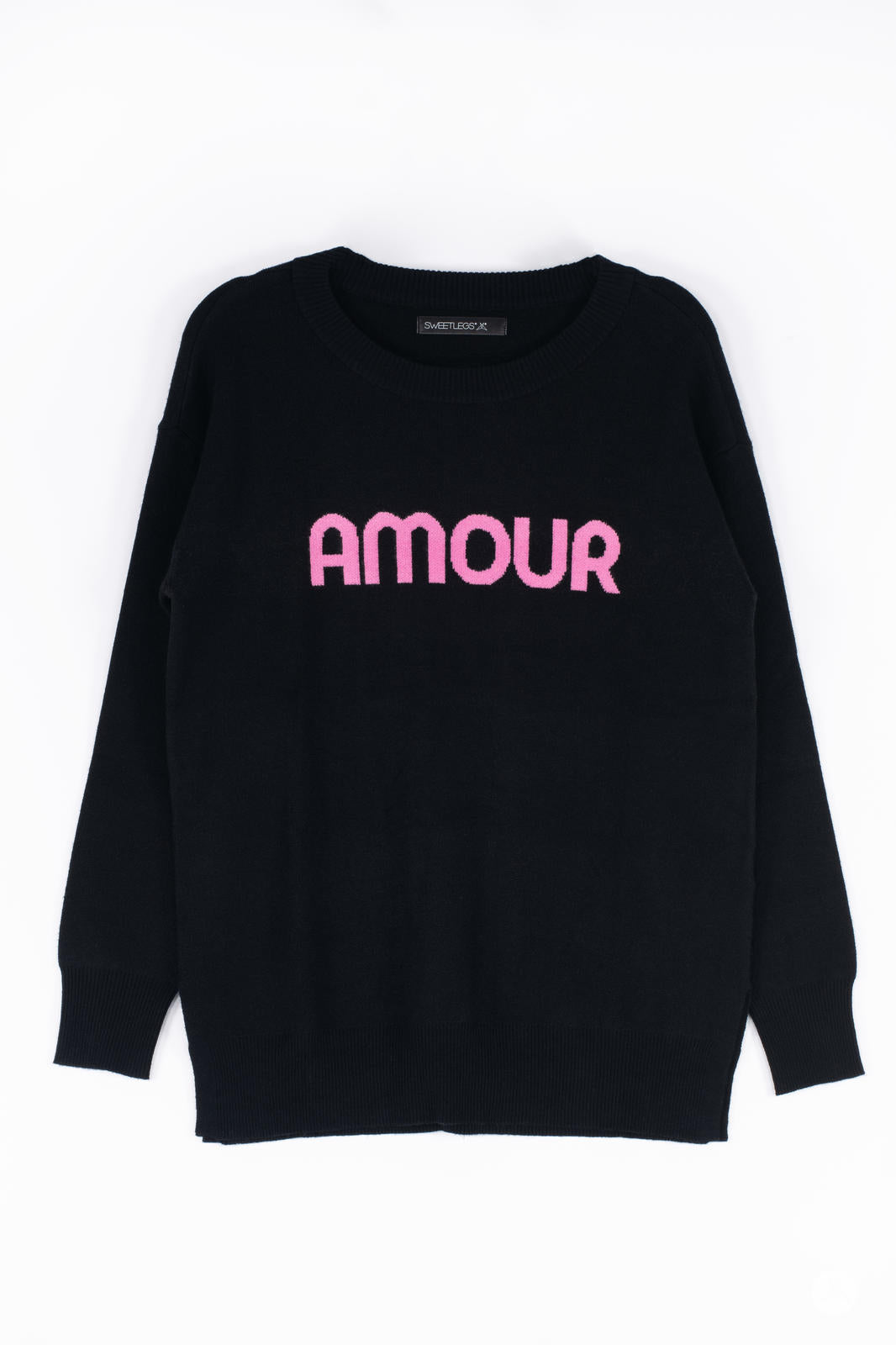 Amour Crew Neck Sweater for Women - Soft Casual Knit Pullover - Perfect for Fall & Winter Outfits, Office Wear & Cozy Weekends