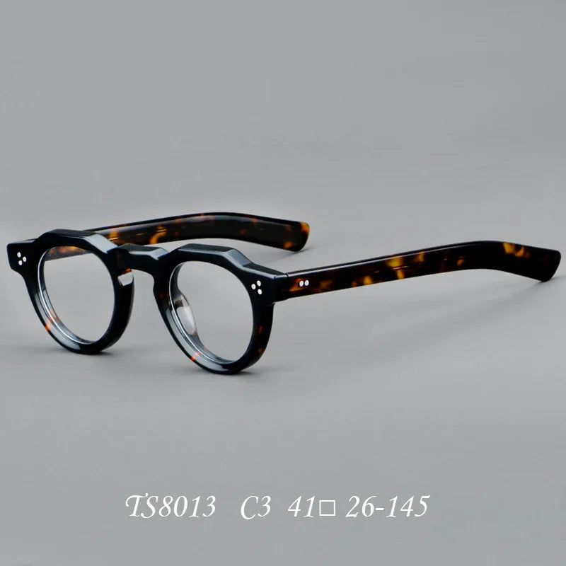Bclear Women's Full Rim Flat Top Round Thick Acetate Eyeglasses Frame 918013 - Stylish & Durable Eyewear for Work, Reading, and Everyday Fashion