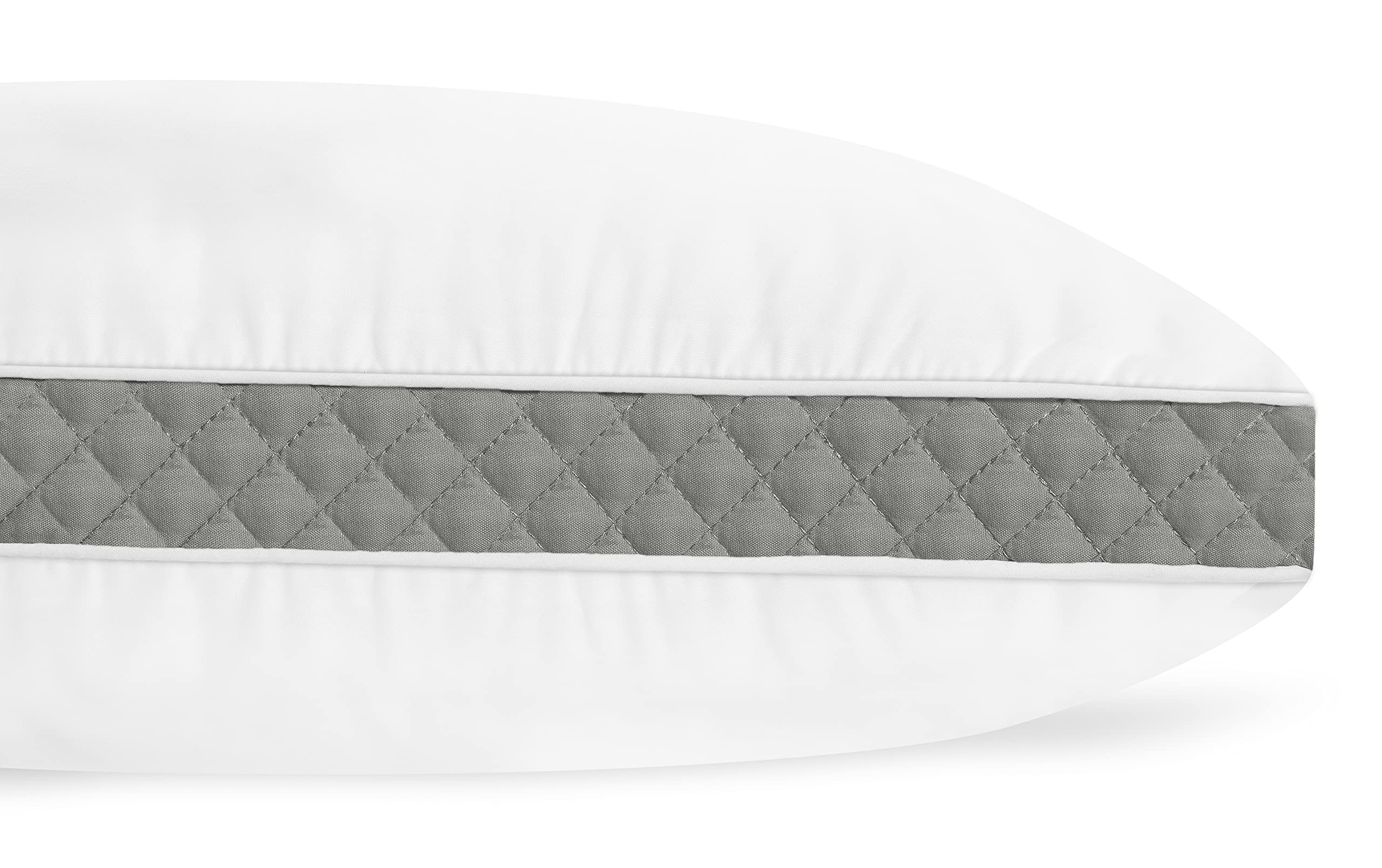 Oakias Set of 2 King Size Gusset Pillows - 18x36 Grey Side Sleeping Pillows for Bed - Breathable & Supportive Gusseted Pillows for Stomach Sleepers - Soft & Hypoallergenic - Machine Washable - Perfect for Back Pain Relief & Comfortable Night Sleep