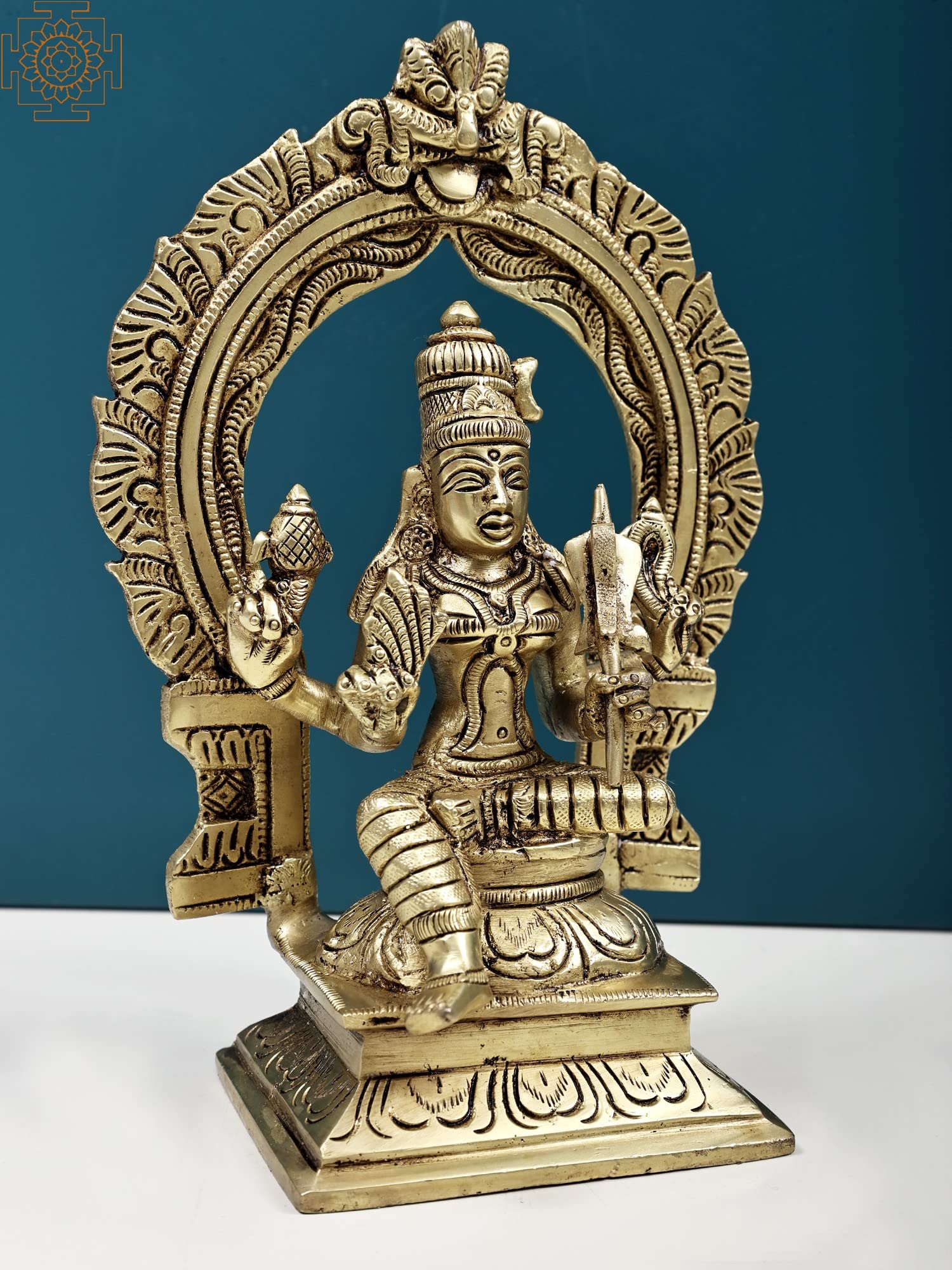 7 Inch Goddess Rajarajeshwari Tripura Sundari Statue - Handmade Brass Hindu Deity Idol for Home Altar, Meditation & Spiritual Decor