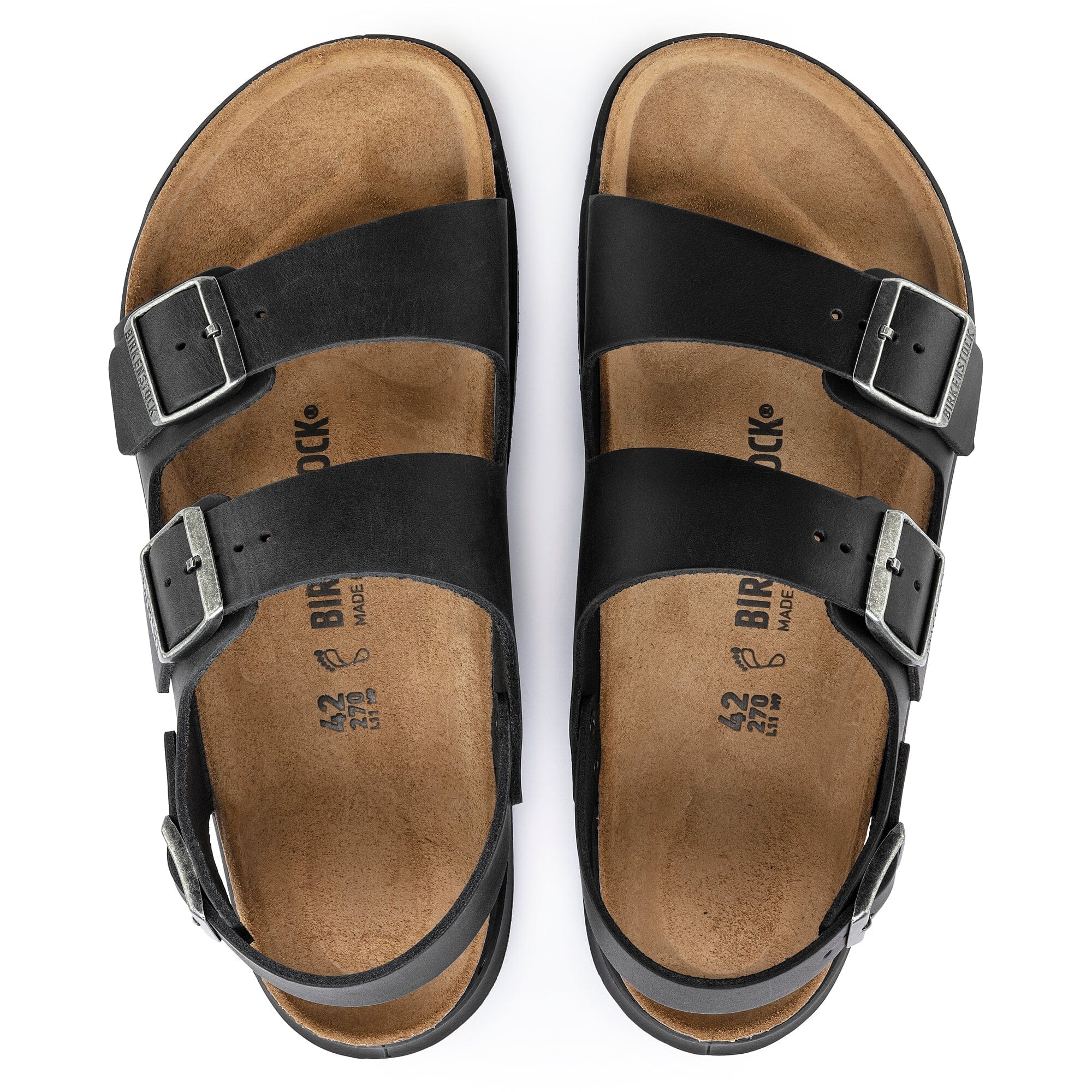 BIRKENSTOCK MILANO Rugged Men's Sandals - Premium Oiled Leather Footbed - Comfortable & Durable for Outdoor, Travel & Casual Wear