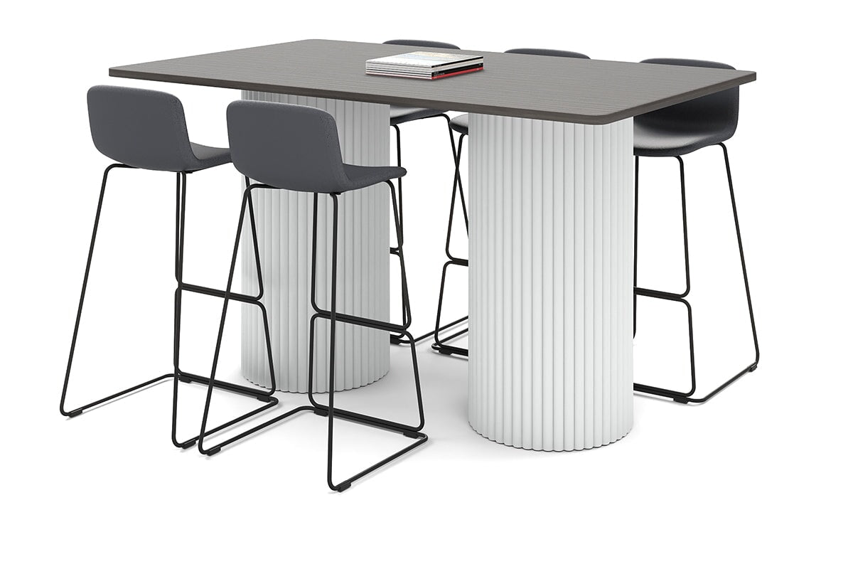 Premium Baobab Wood Circular Base Rectangle Dining Table with Rounded Corners - 1800mm x 1100mm Modern Kitchen Counter Table - Perfect for Dining Rooms, Kitchens and Open-Plan Living Spaces