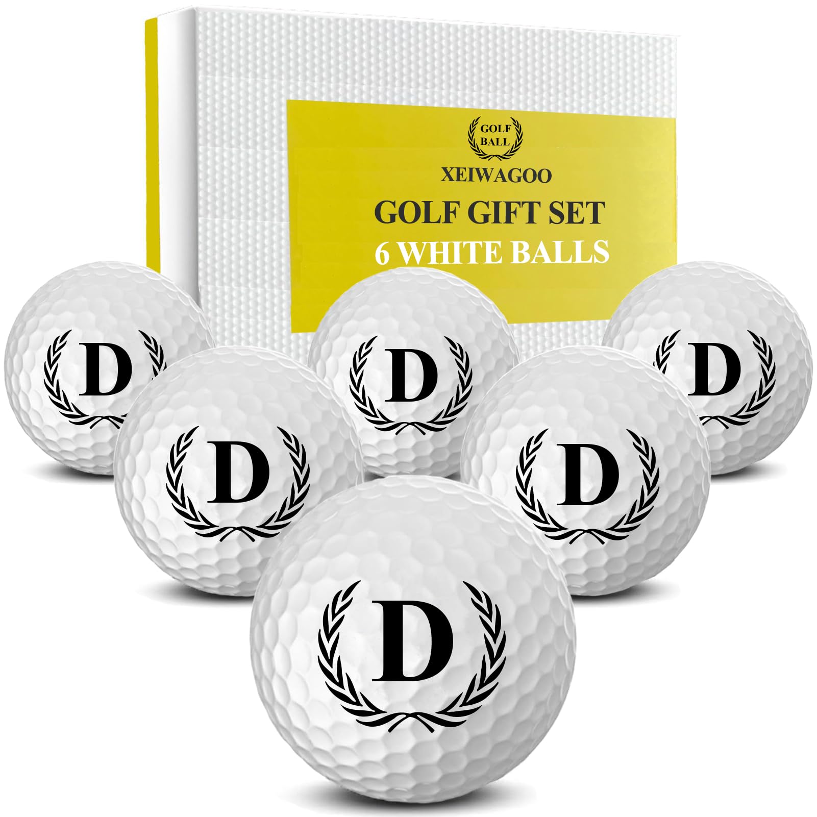 Personalized Golf Balls with Initials - Unique Golf Gifts for Men, Dad, Mom & Golf Lovers (6 Pack) - Perfect for Birthdays, Father's Day & Golf Tournaments