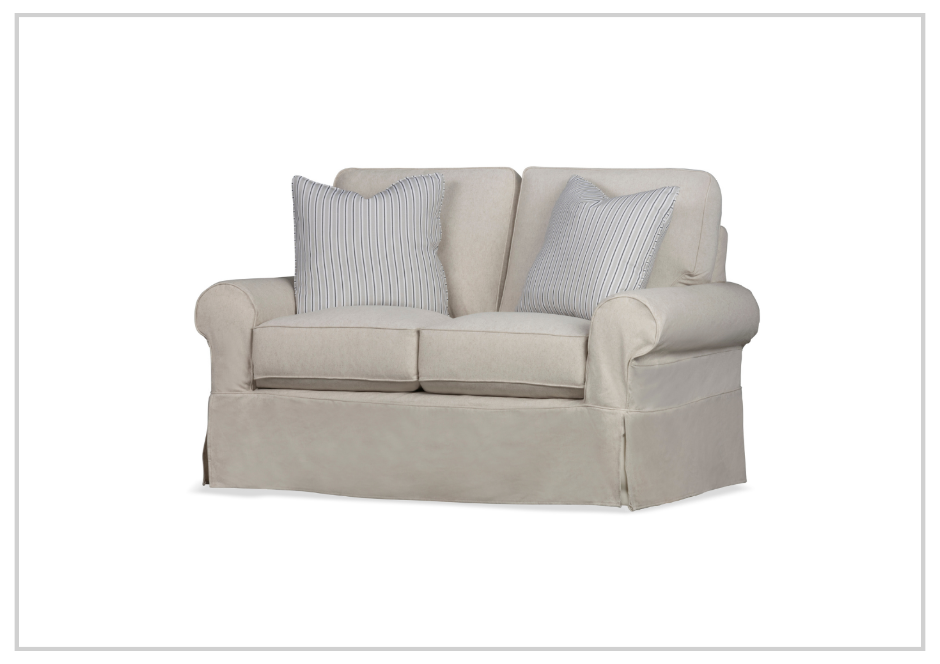 Klaussner Katelin Loveseat Slipcover - Premium John Linen Sepia Fabric - Perfect for Living Room, Bedroom & Home Decor - Washable & Durable Sofa Cover for Pets & Kids