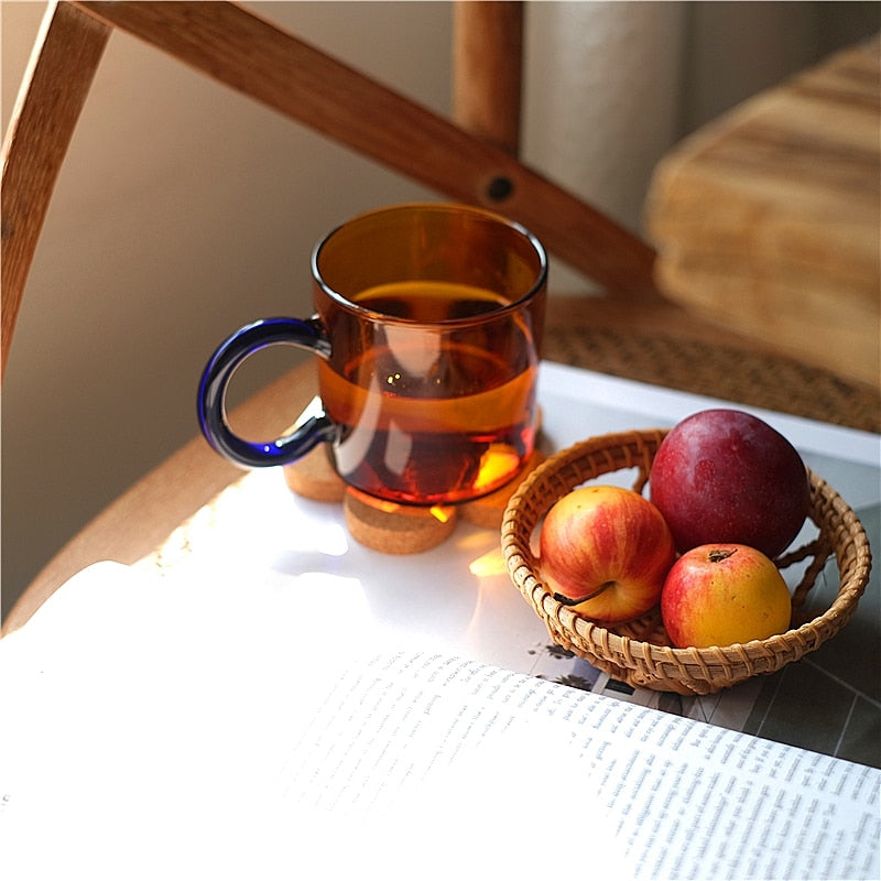 Vibrant Borosilicate Glass Mugs - Durable & Heat-Resistant Coffee Cups for Home, Office, and Outdoor Use - Perfect for Hot/Cold Beverages, Gift Giving, and Daily Drinking