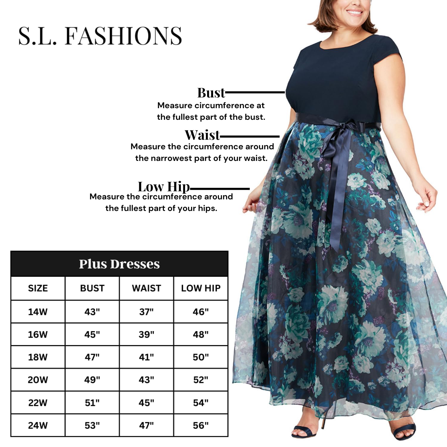 S.L. Fashions Women's Plus Size Two Piece Embellished Jacket Dress Set for Work, Party & Special Occasions | Elegant Formal Outfit for Curvy Women
