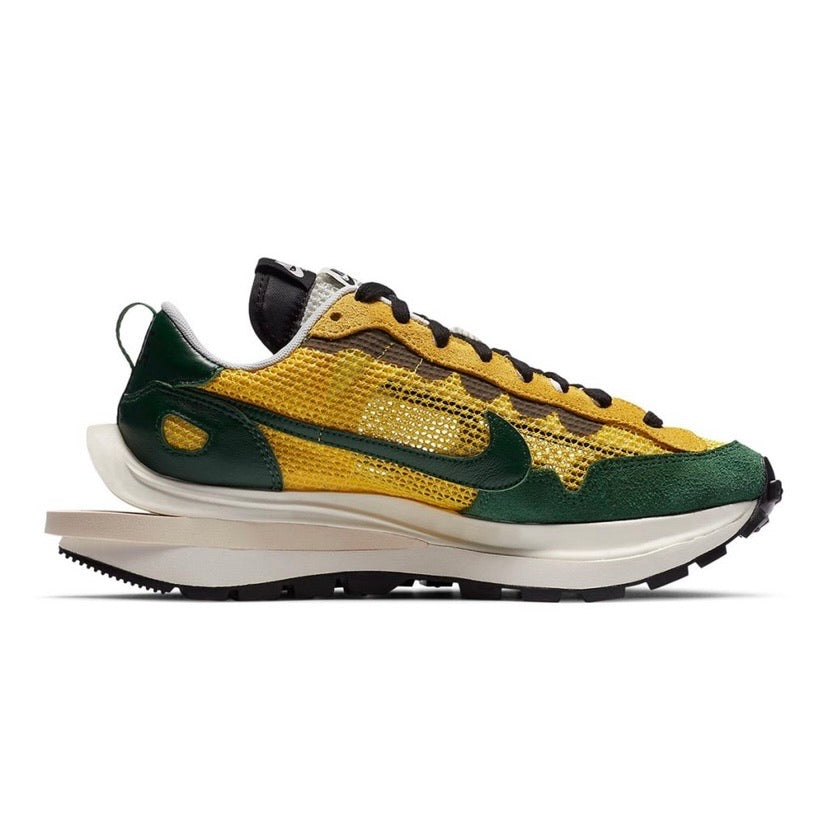 Nike x Sacai Vaporwaffle Sneakers in Tour Yellow & Gorge Green - Stylish Running & Casual Shoes for Men & Women | Perfect for Streetwear, Gym & Everyday Wear