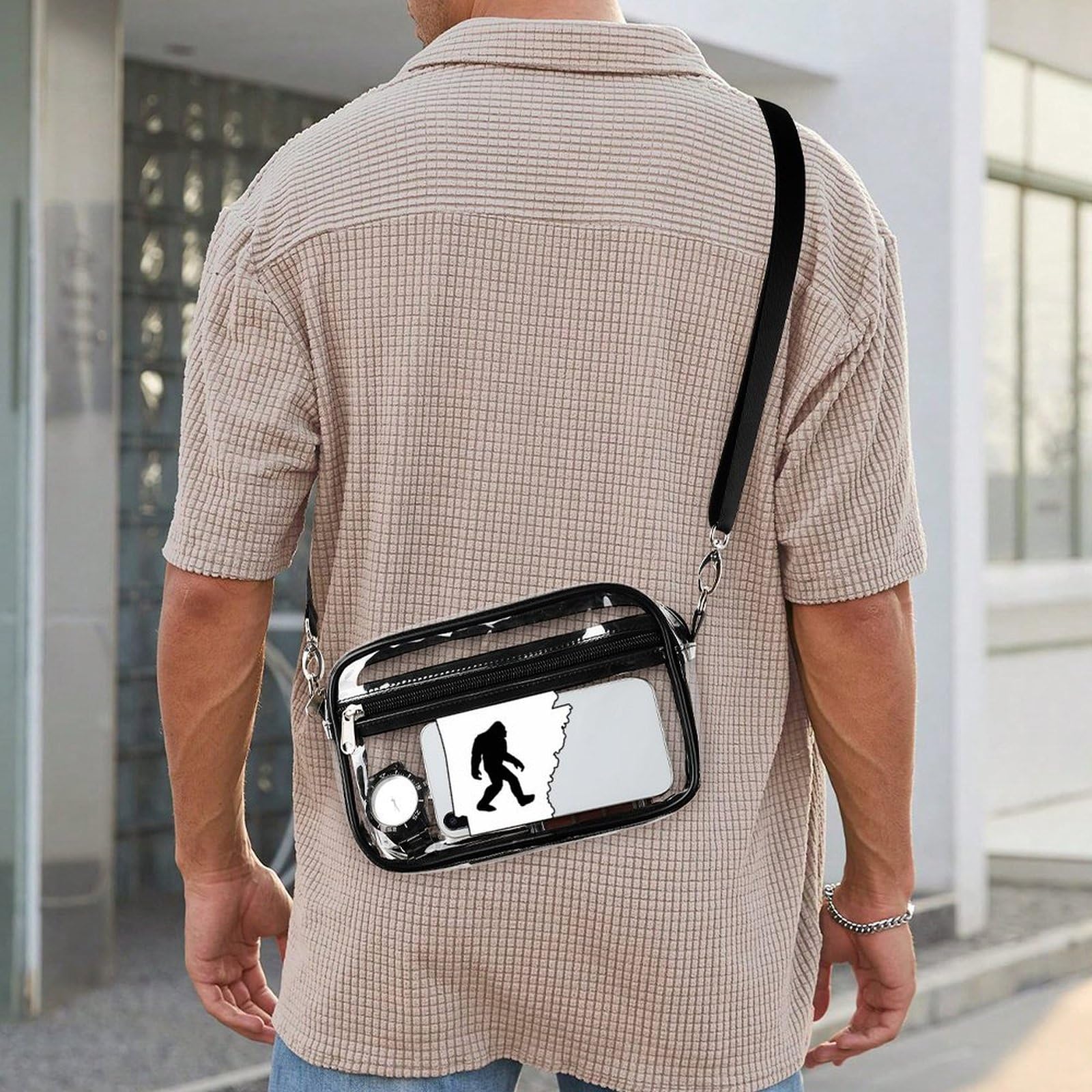 Arkansas State Bigfoot Clear Crossbody Bag - Fashionable Stadium Approved Shoulder Purse for Concerts, Sports Events & Festivals - Perfect for Music Festivals, Football Games & Outdoor Adventures