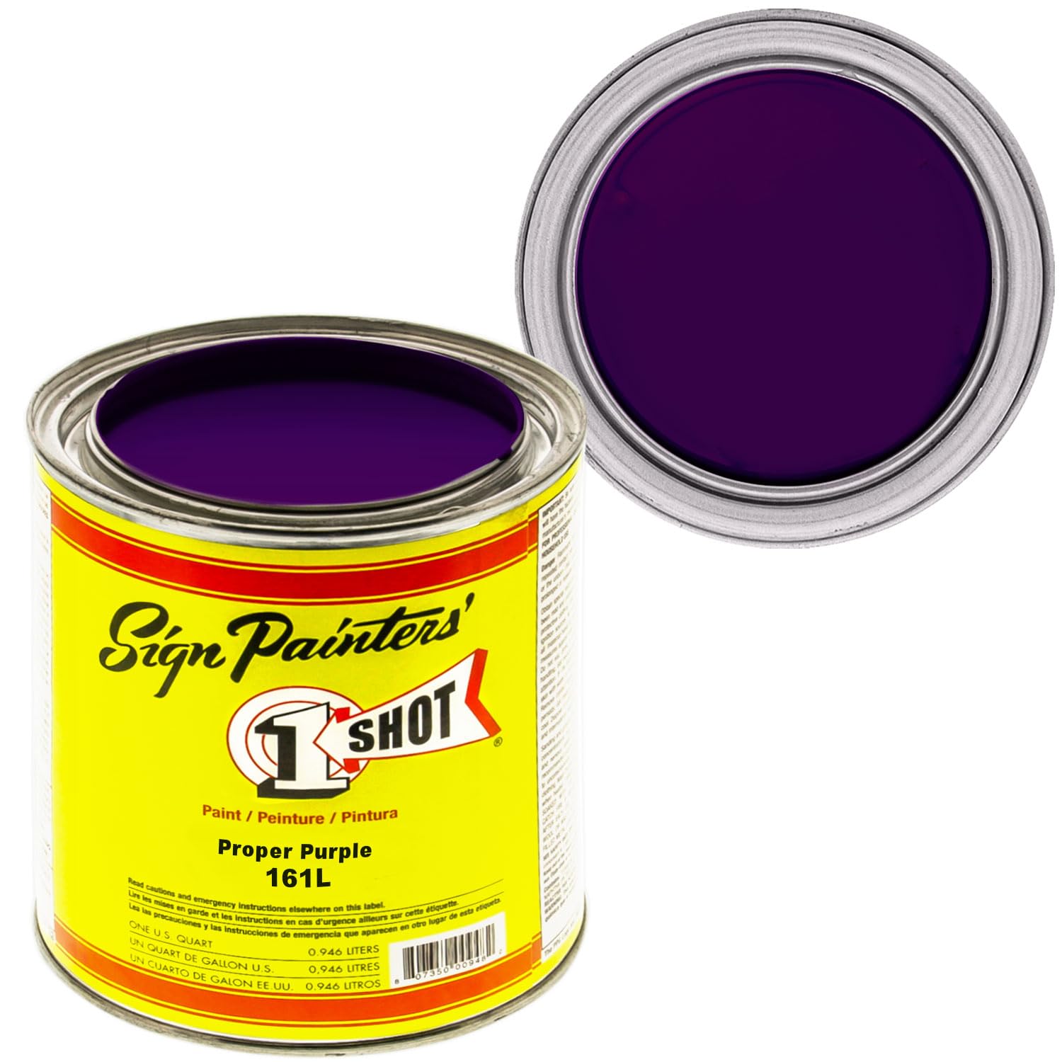 1 Shot Lettering Proper Purple Pinstriping Enamel Paint - High Quality Quart Size for Automotive, Sign Painting & DIY Crafts