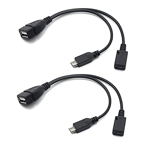2-in-1 OTG Micro USB Splitter Adapter - Connect Card Reader for Android Phones