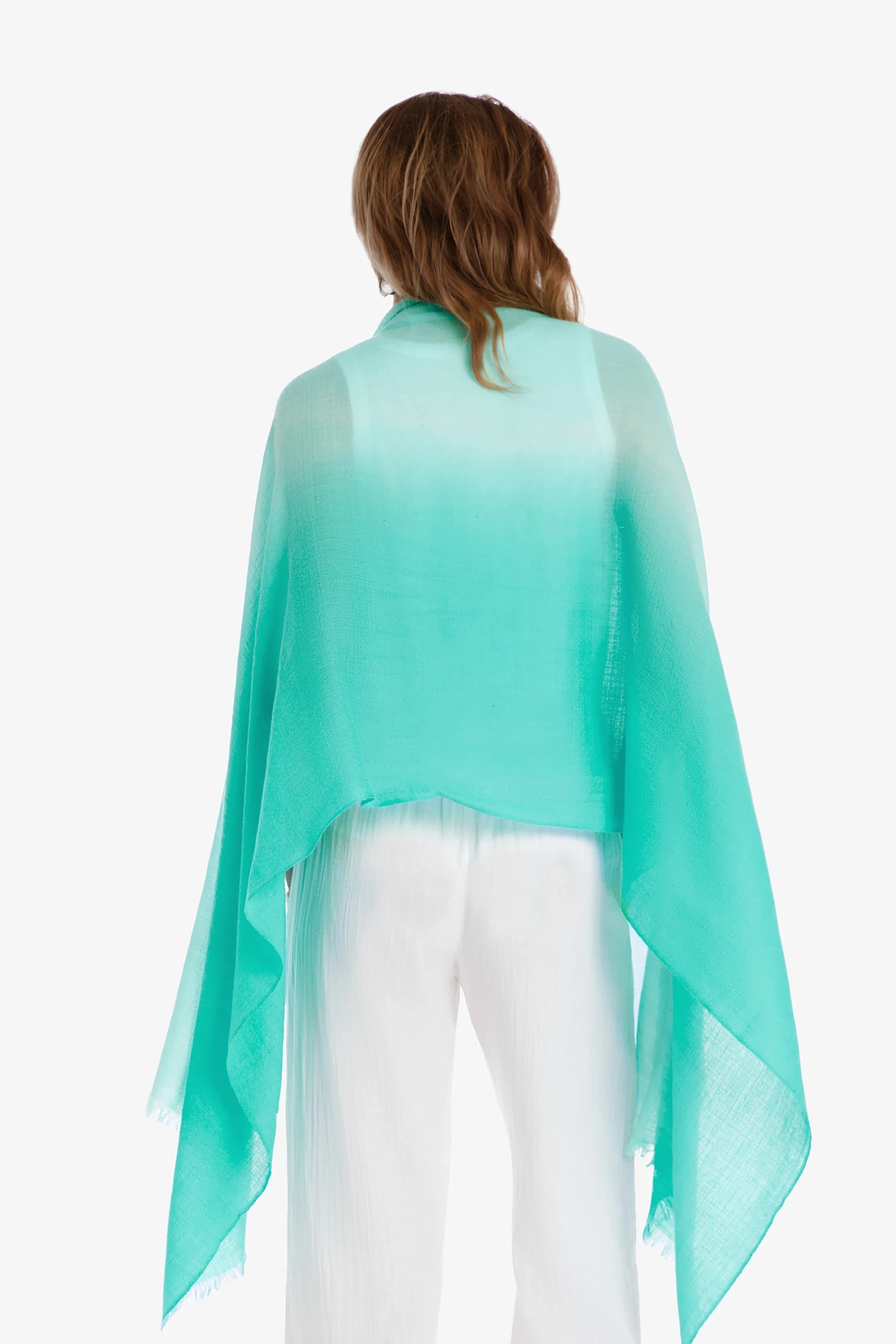 Essential Wrap - Seafoam Aqua Color Stretchy Knit Shawl for Women | Perfect for Travel, Office, and Evening Outfits