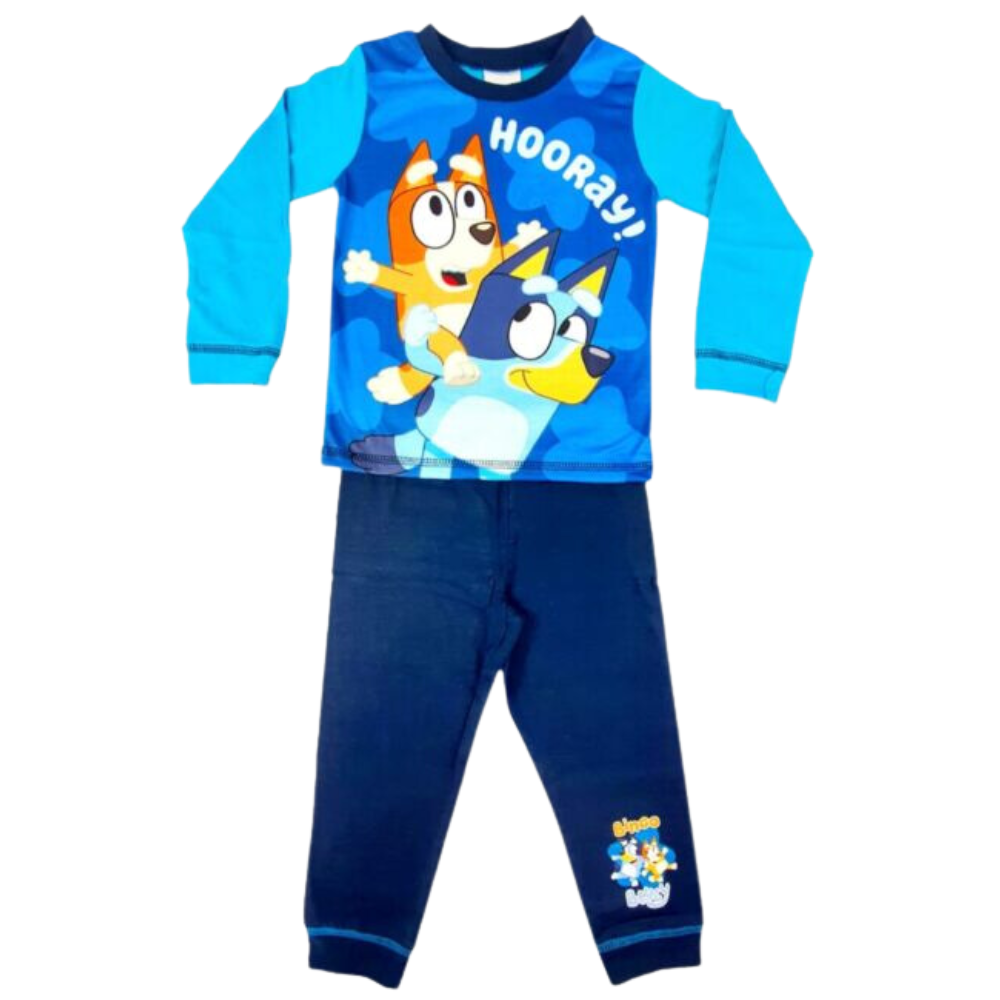 Bluey Hooray Kids Pajama Set - Soft Cotton Sleepwear for Boys & Girls - Perfect for Bedtime, Sleepovers and Family Movie Nights