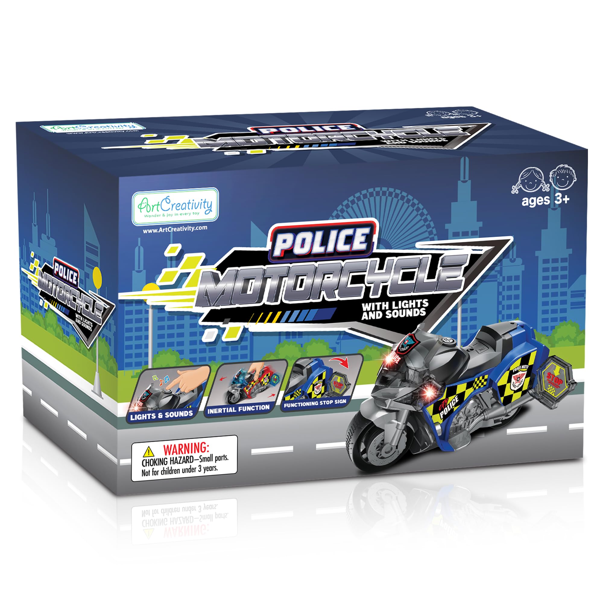 Kids Police Motorcycle Toy with Siren & Lights - Imaginative Play for Toddlers - Outdoor & Indoor Fun