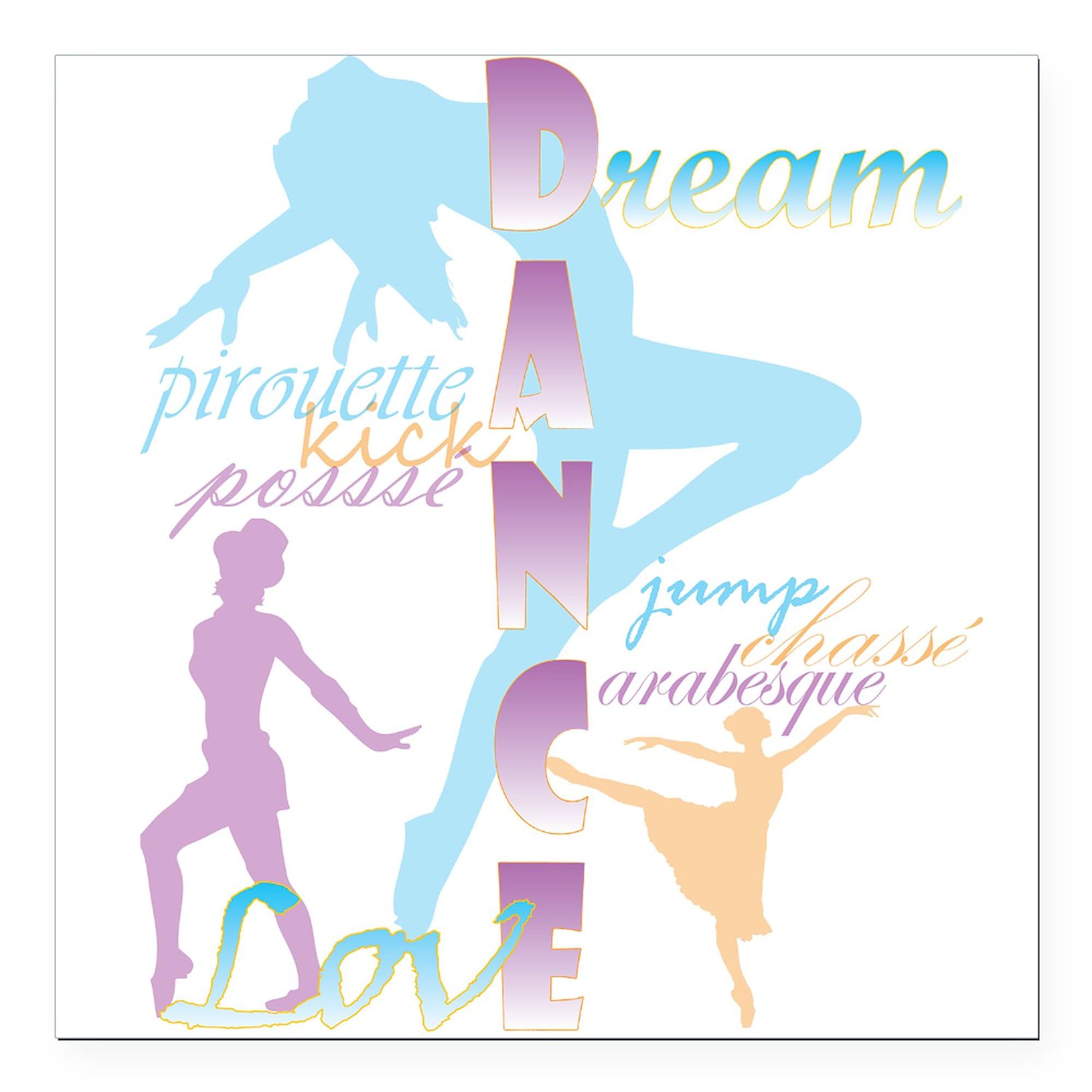 Dream Dance Love 3x3 Inch Square Car Magnet - Decorative Magnetic Bumper Sticker for Cars, Trucks & Vehicles - Perfect for Road Trips, Commuting & Expressing Your Style