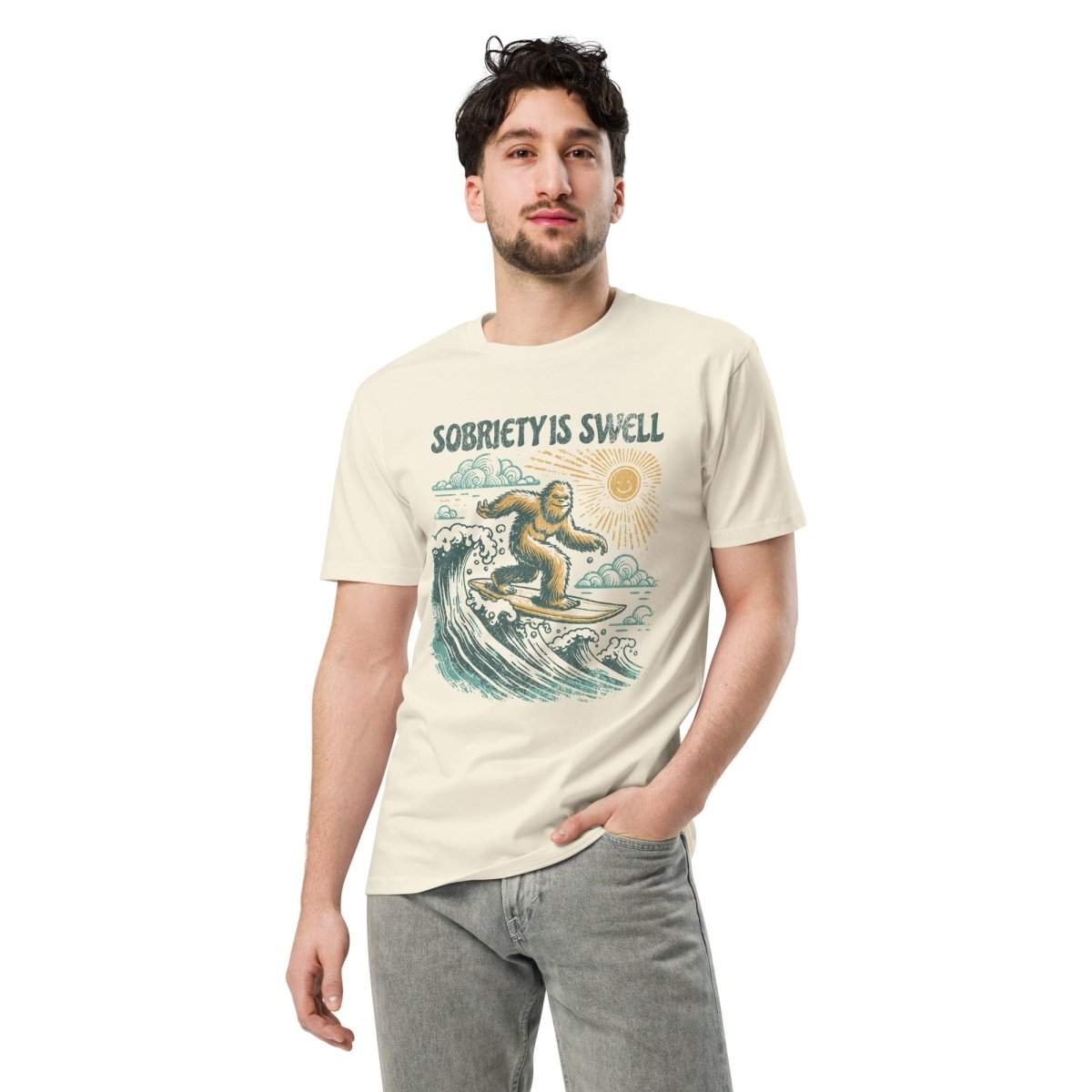 Sobriety is Swell Premium Unisex T-Shirt - Comfortable Cotton Tee for Men & Women - Perfect for Sober Living, Recovery Support & Casual Wear