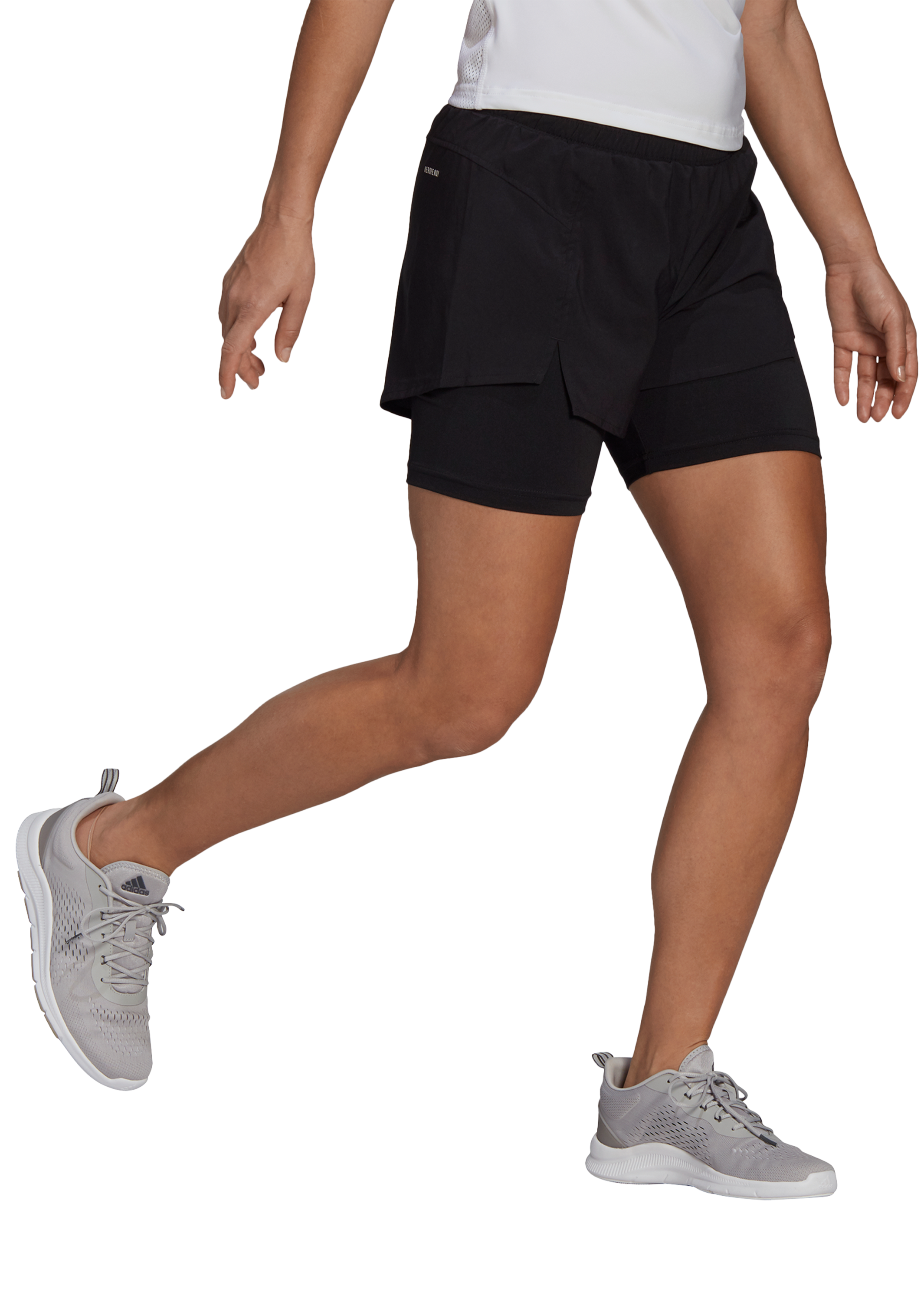 Adidas Women's Designed to Move 2-in-1 Running & Training Shorts - High Waist Athletic Shorts with Built-in Liner for Yoga, Gym Workouts & Active Lifestyle