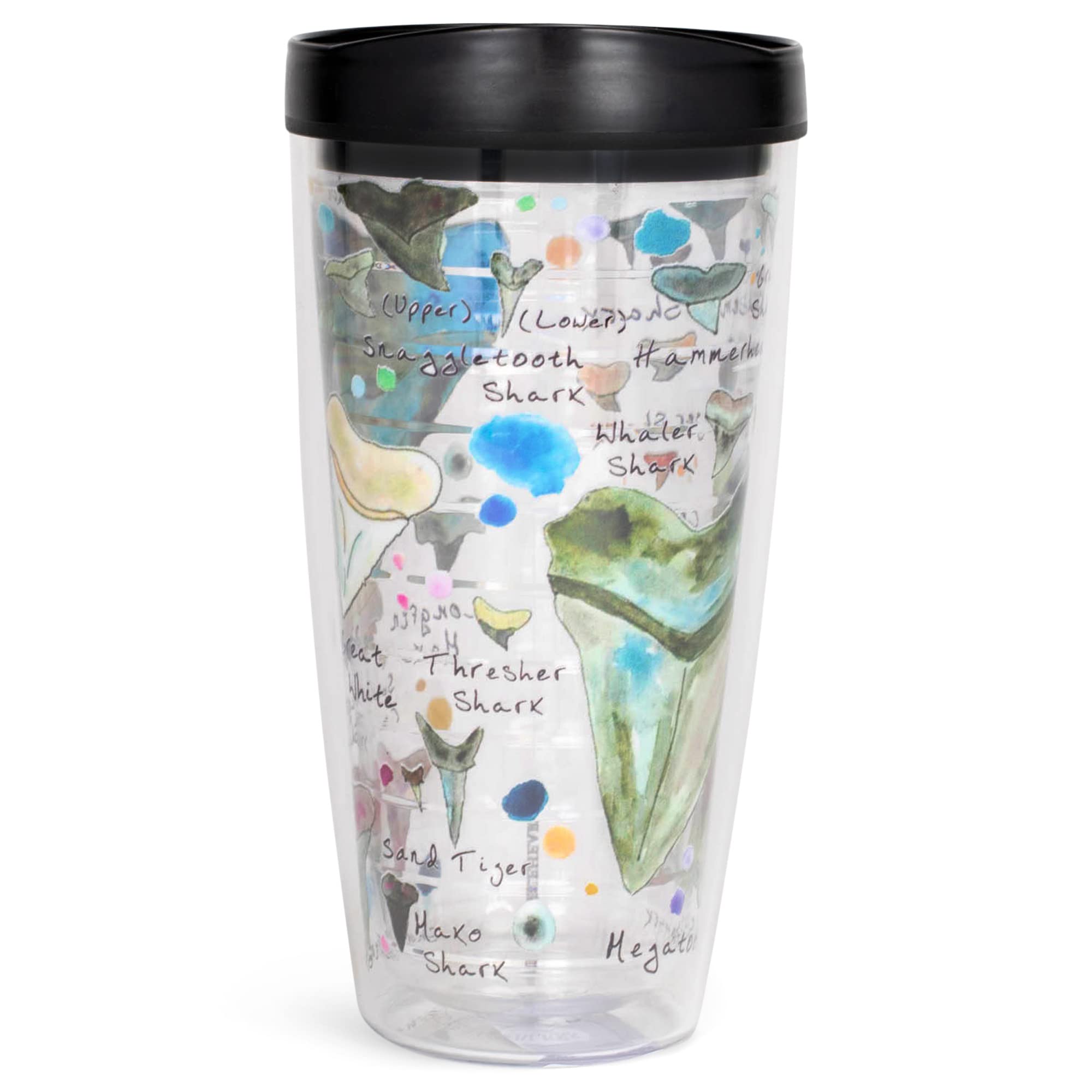 COVO 22 oz Shark Teeth Insulated Travel Tumbler - Stainless Steel Vacuum Flask for Hot & Cold Drinks - Perfect for Camping, Gym, Office & Outdoor Adventures