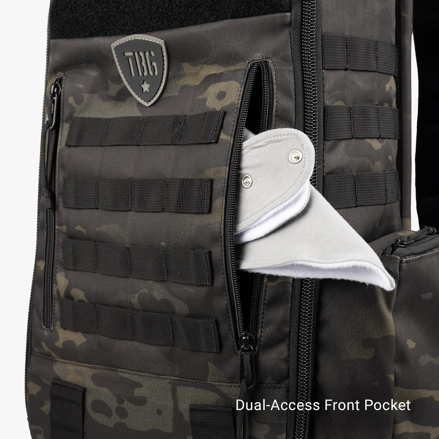 TBG - Men's Tactical Diaper Bag Backpack with Built-in Changing Pad & Stroller Straps, Waterproof Baby Diaper Organizer for Dads (Multicam Black 4th Gen) - Perfect for Travel, Hiking & Everyday Parenting