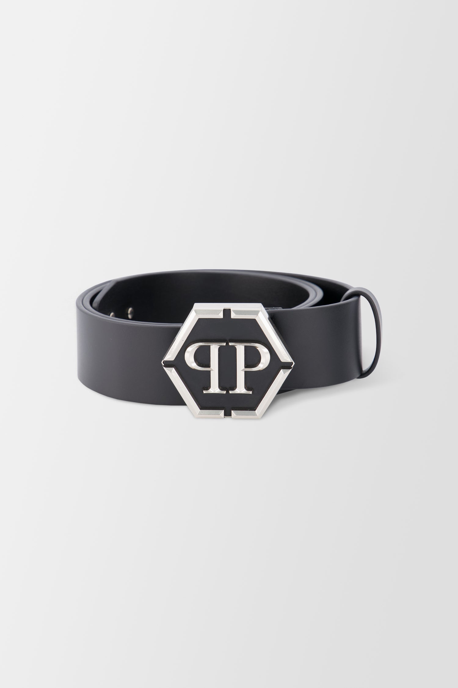 Philipp Plein Black Leather Star Belt - Stylish Designer Belt for Men & Women | Perfect for Casual, Party & Fashion Outfits