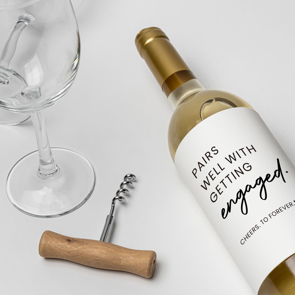 8 Pcs Engagement Wine Labels - Romantic Wedding Proposal & Couples Gifts - Perfect for Engagement Parties, Bridal Showers & Anniversary Celebrations - Wine Bottle Stickers for Engaged Couples - Great for DIY Wedding Decor & Romantic Surprises