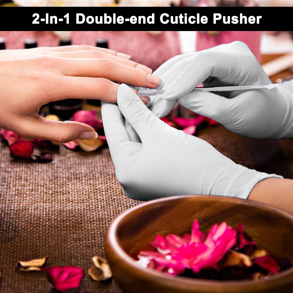 Professional Nail Art Tool Kit - Nail File, Buffer, Polisher, Double-End Cuticle Pusher & Trimmer with Comfort Grip Handle - Perfect for Home Manicures, Salon Nail Care & DIY Nail Designs