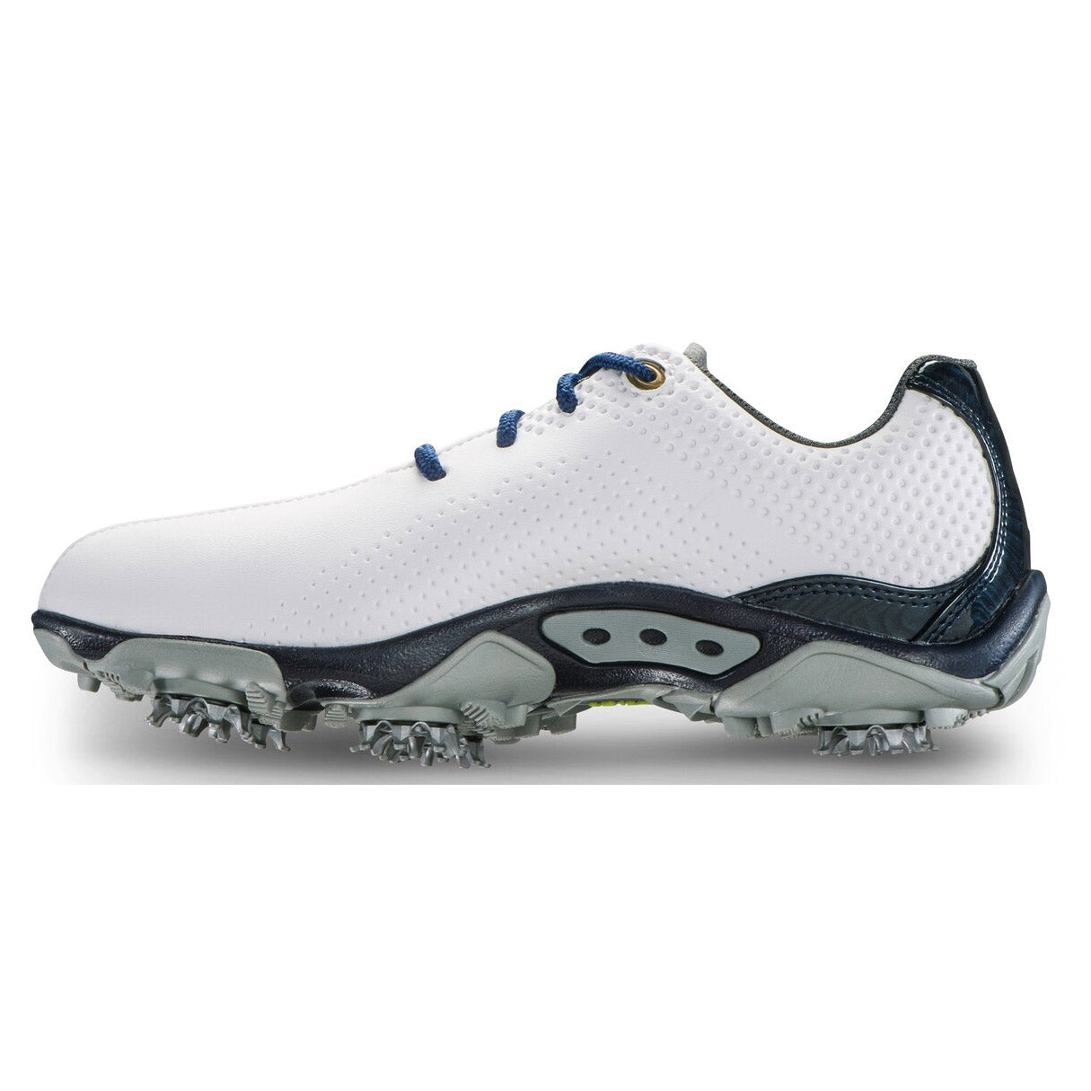 FootJoy D.N.A. White Junior Golf Shoes - Lightweight & Waterproof for Young Golfers - Perfect for Tournaments & Driving Range Practice