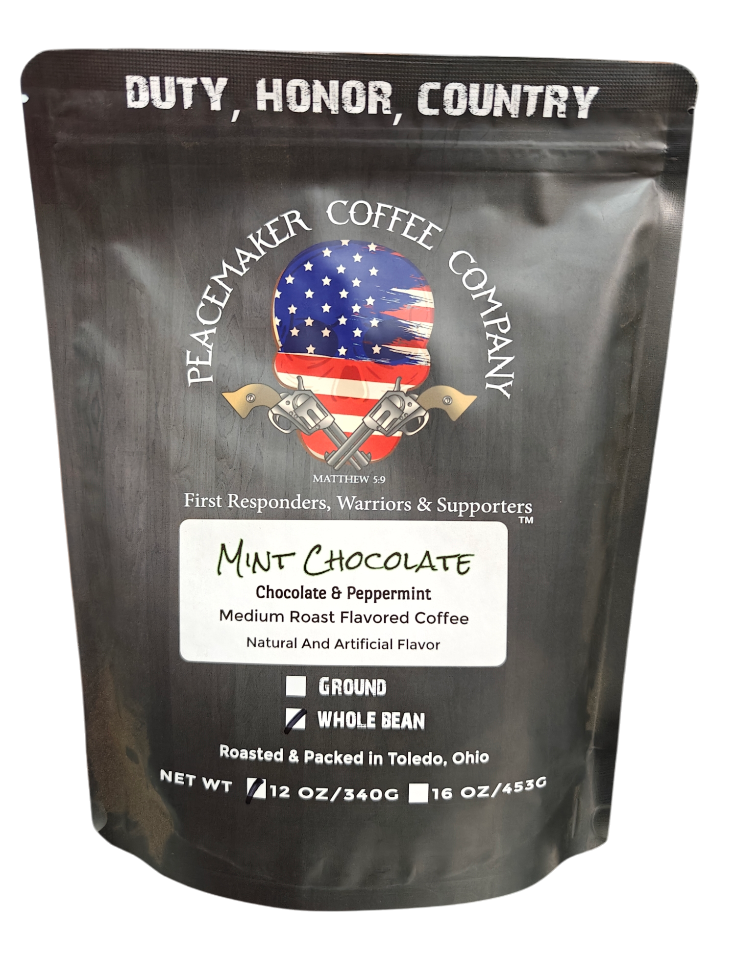Peacemaker Flavored Ground Coffee - Cinnamon Roll 12oz | Rich & Aromatic Blend for Breakfast, Office, or Relaxing Moments