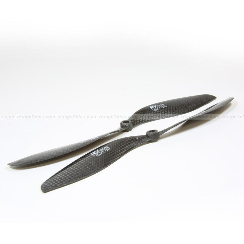 RVPROP 10x4.7 Carbon Fiber Slow Flyer Propeller Set - CW & CCW Multirotor Propellers for FPV Drones, Quadcopters and RC Aircraft