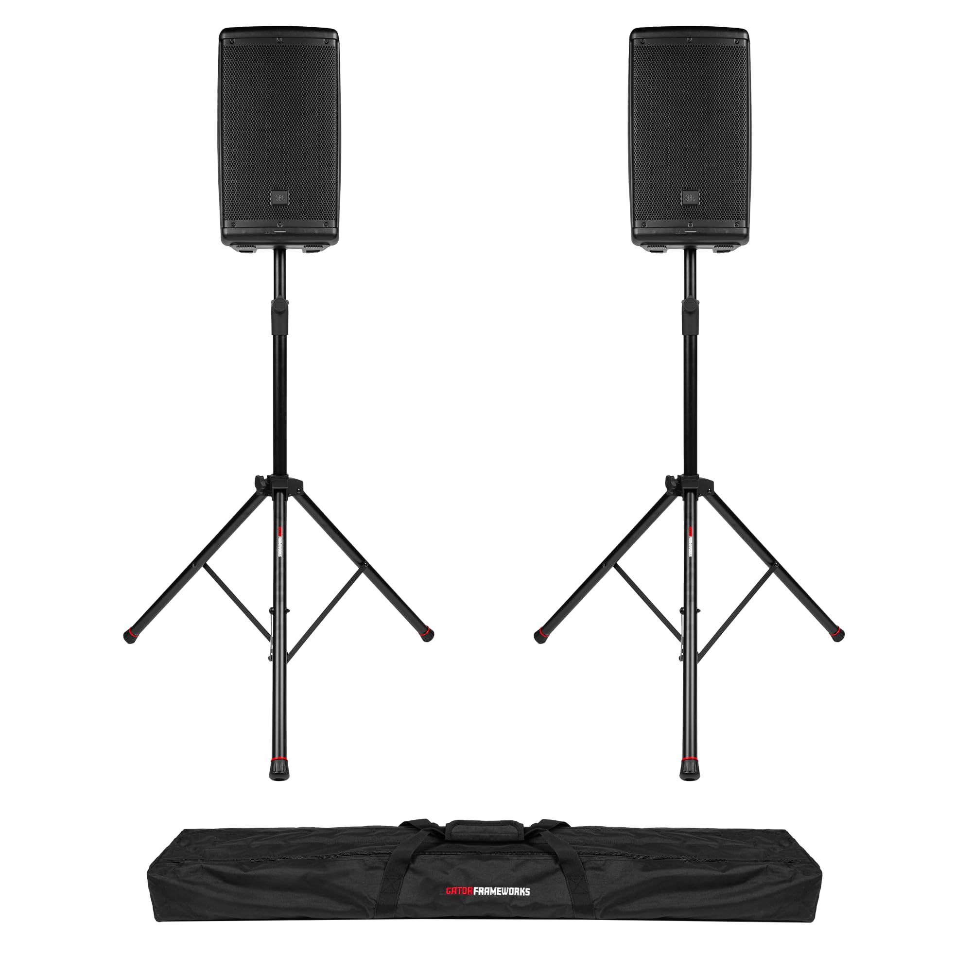 Gator Frameworks Deluxe Adjustable Height Speaker Stand with Self-Rising Lift Assist - Perfect for DJs, Live Performances & Home Audio Setups
